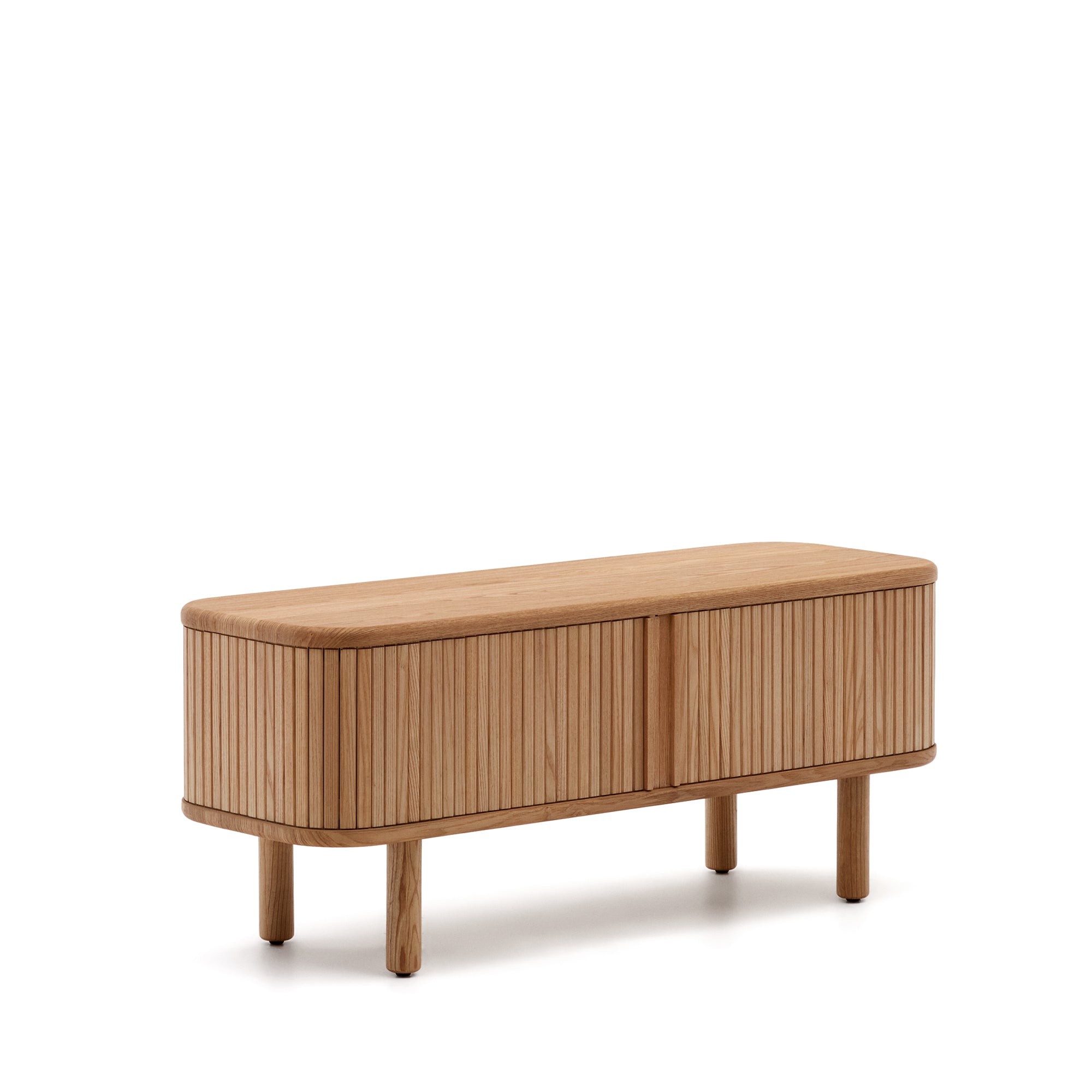 Mailen 2 door TV stand in ash veneer with a natural finish 120 x 50 cm - Product Image