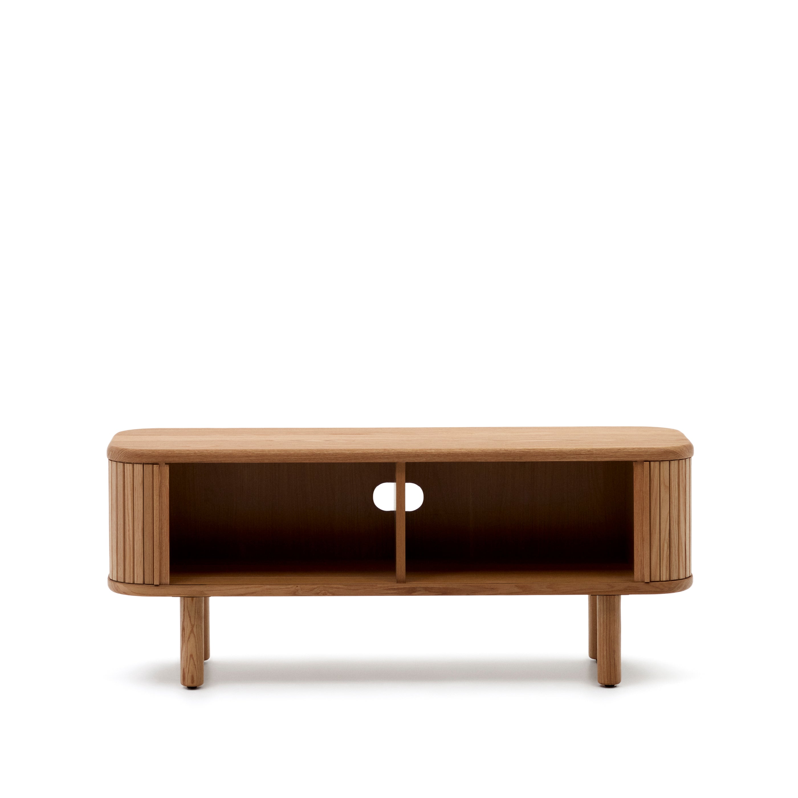 Mailen 2 door TV stand in ash veneer with a natural finish 120 x 50 cm - Product Image