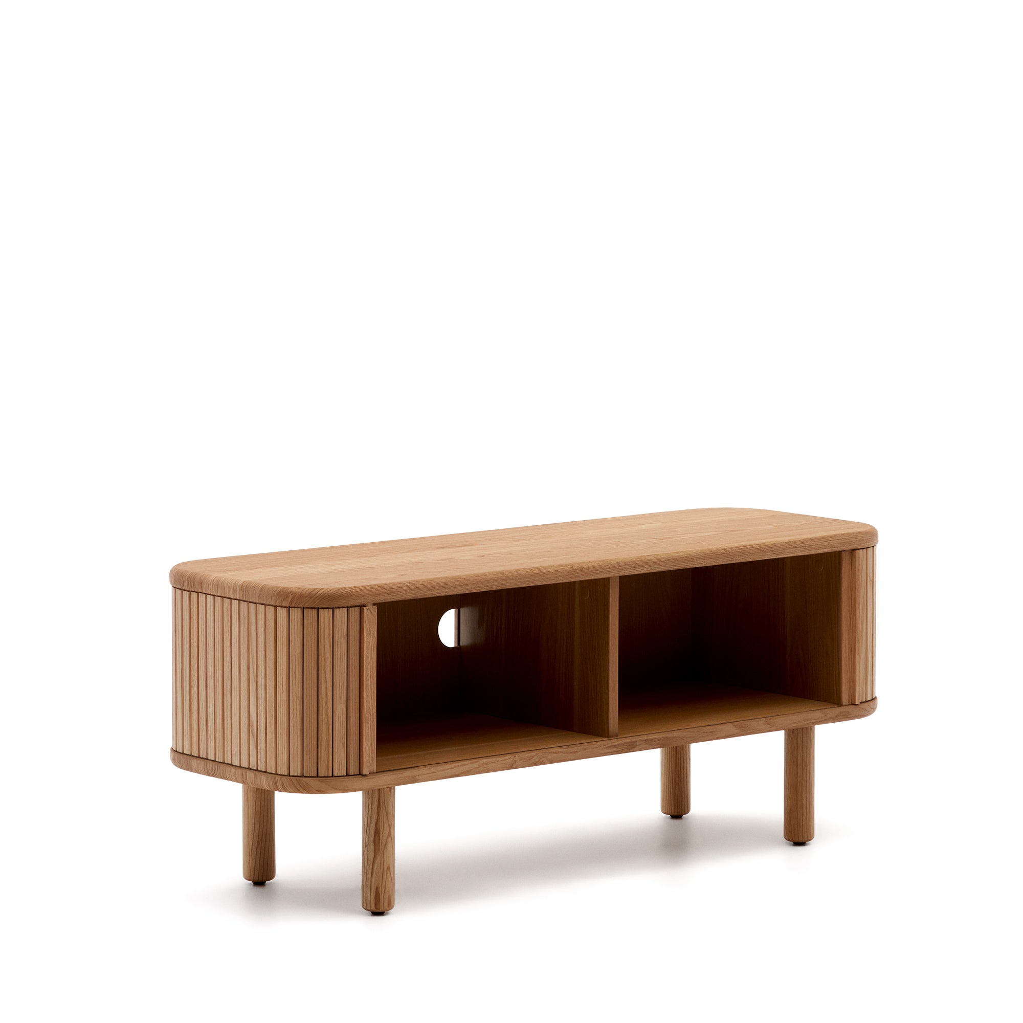 Mailen 2 door TV stand in ash veneer with a natural finish 120 x 50 cm - Product Image