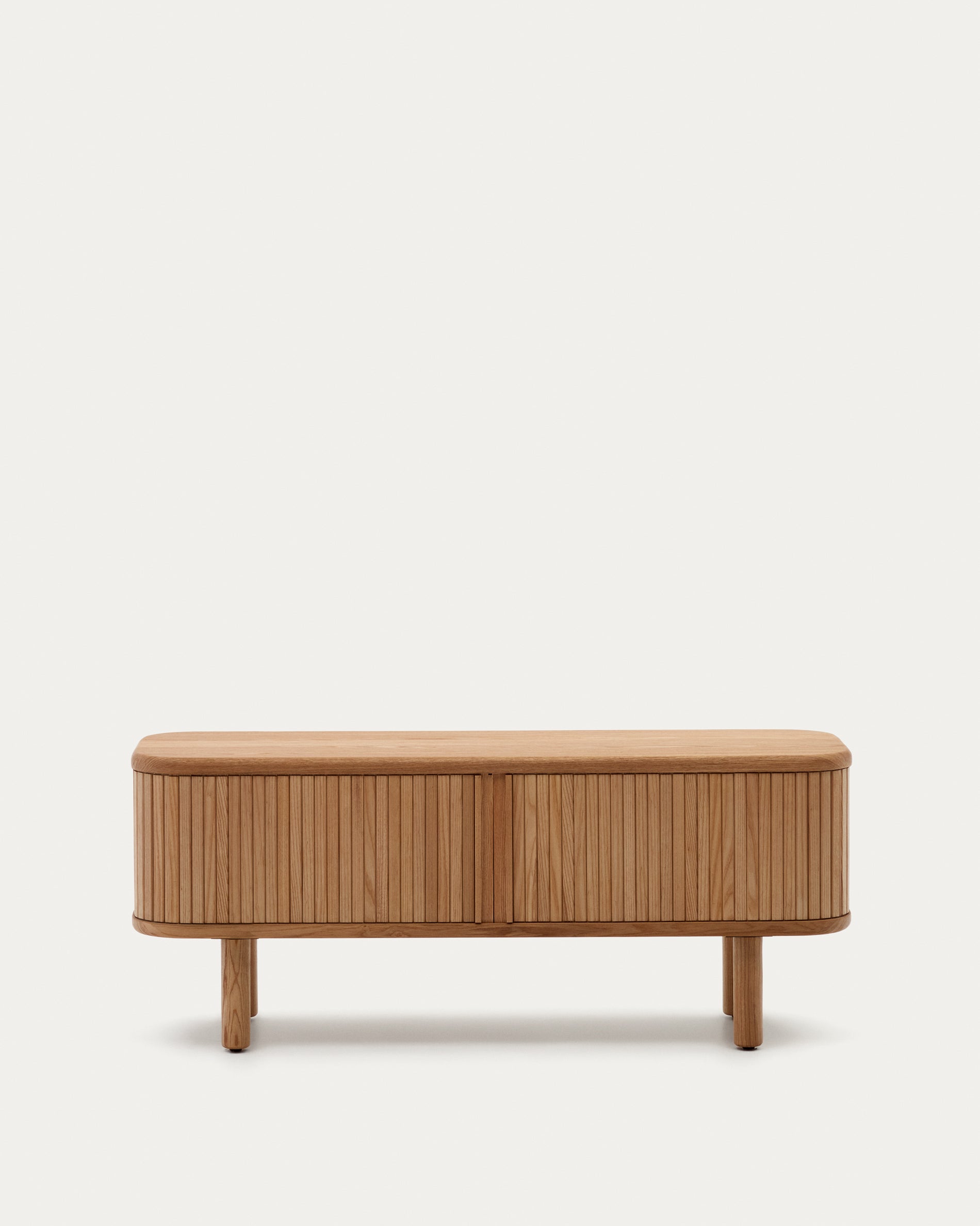 Mailen 2 door TV stand in ash veneer with a natural finish 120 x 50 cm - Product View