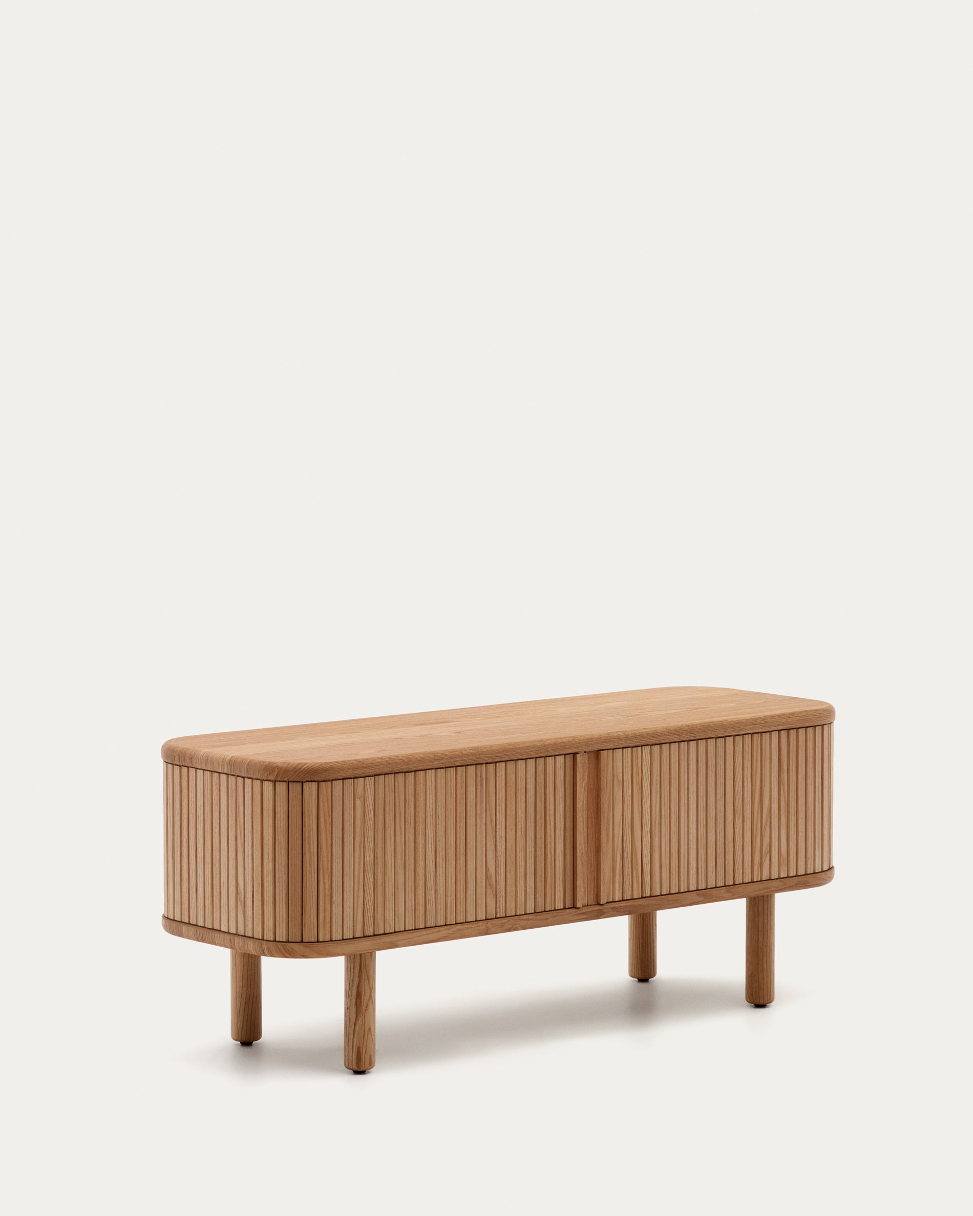 Mailen 2 door TV stand in ash veneer with a natural finish 120 x 50 cm - Product View