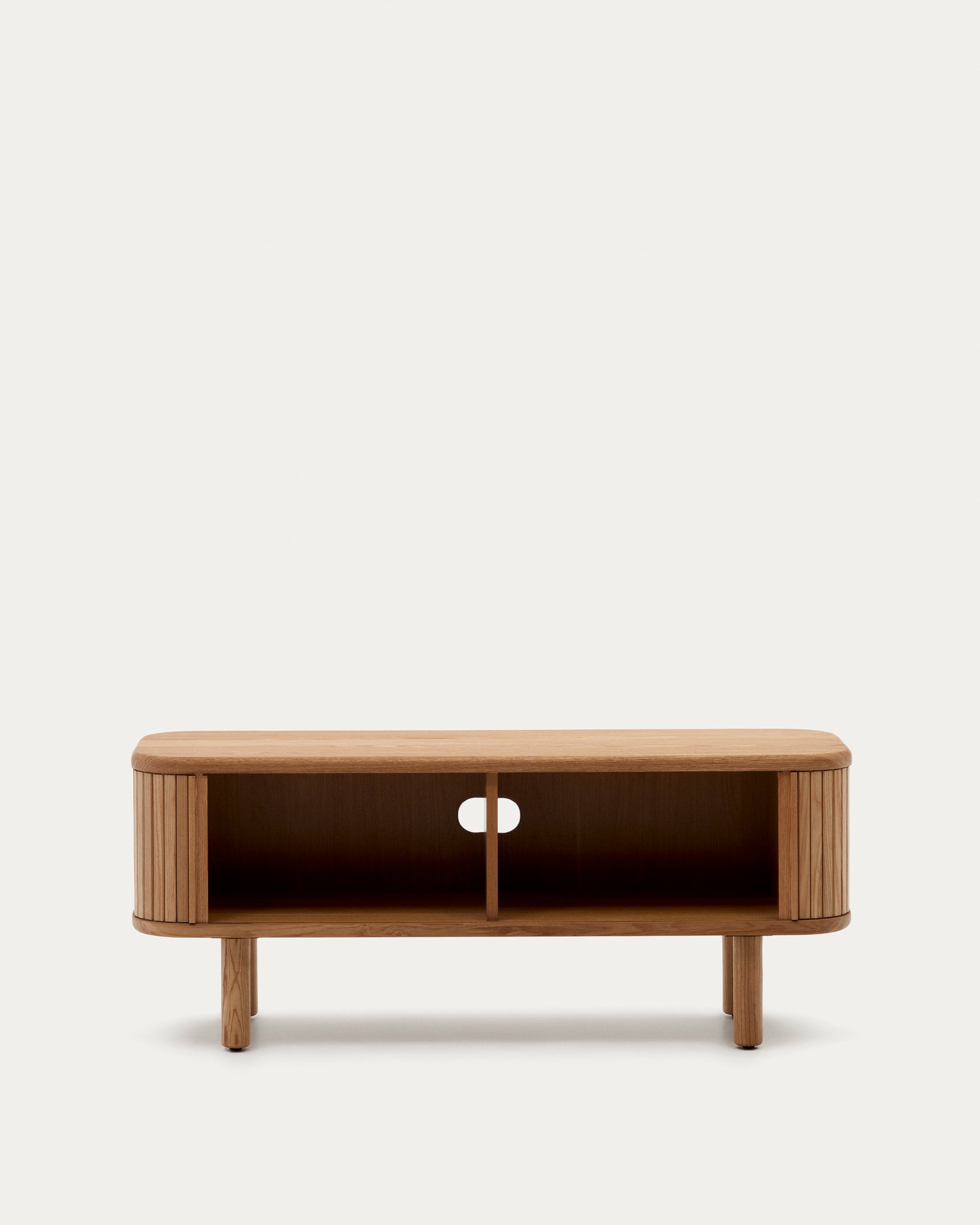 Mailen 2 door TV stand in ash veneer with a natural finish 120 x 50 cm - Product View