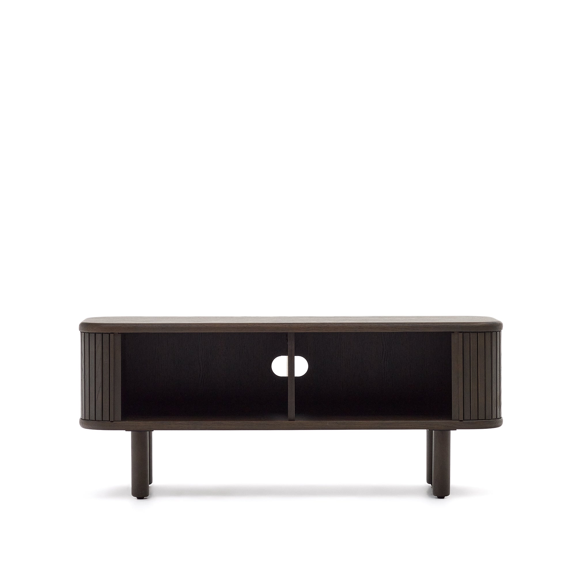 Mailen 2 door TV stand in ash veneer with a dark finish 120 x 50 cm - Product Image