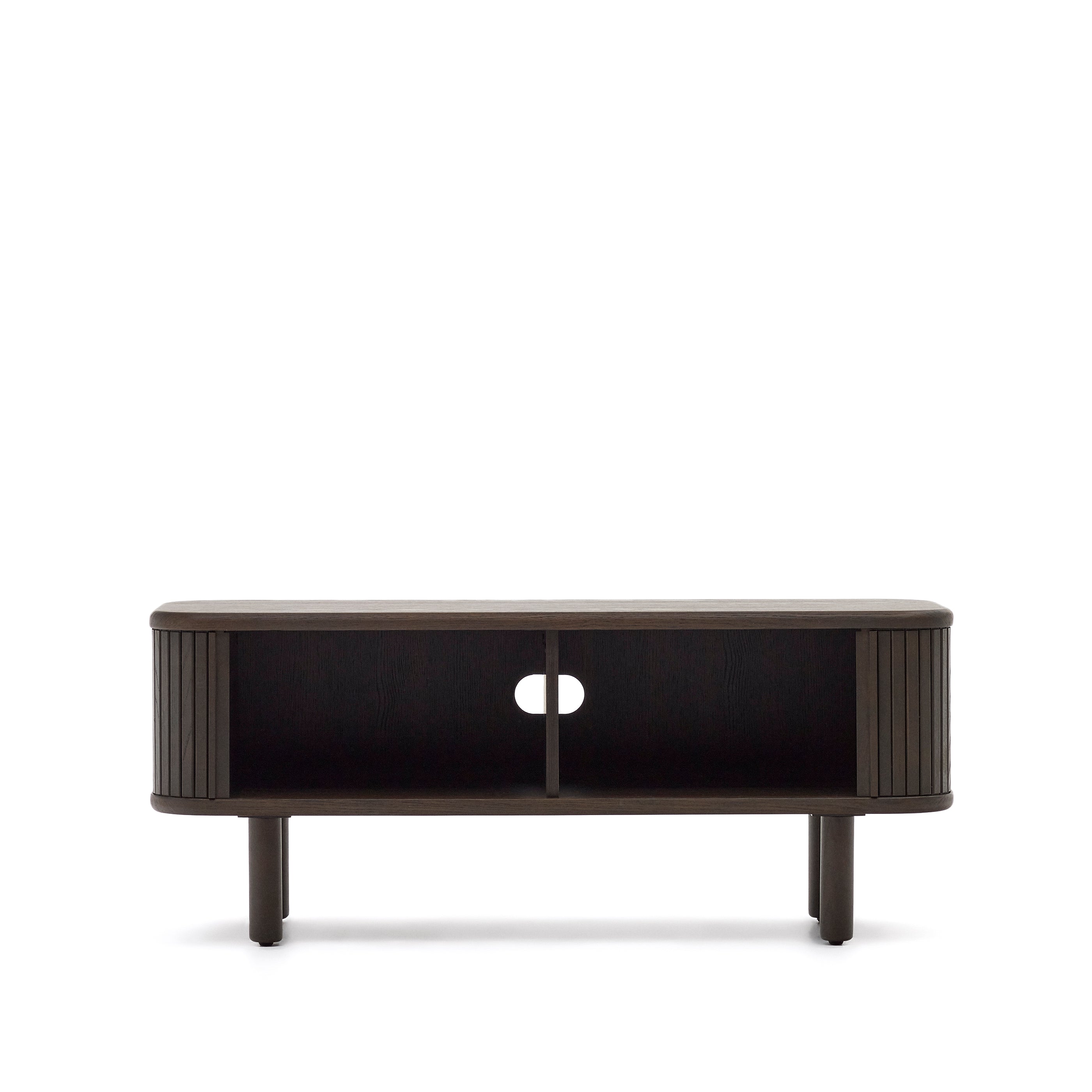 Mailen 2 door TV stand in ash veneer with a dark finish 120 x 50 cm - Product Image