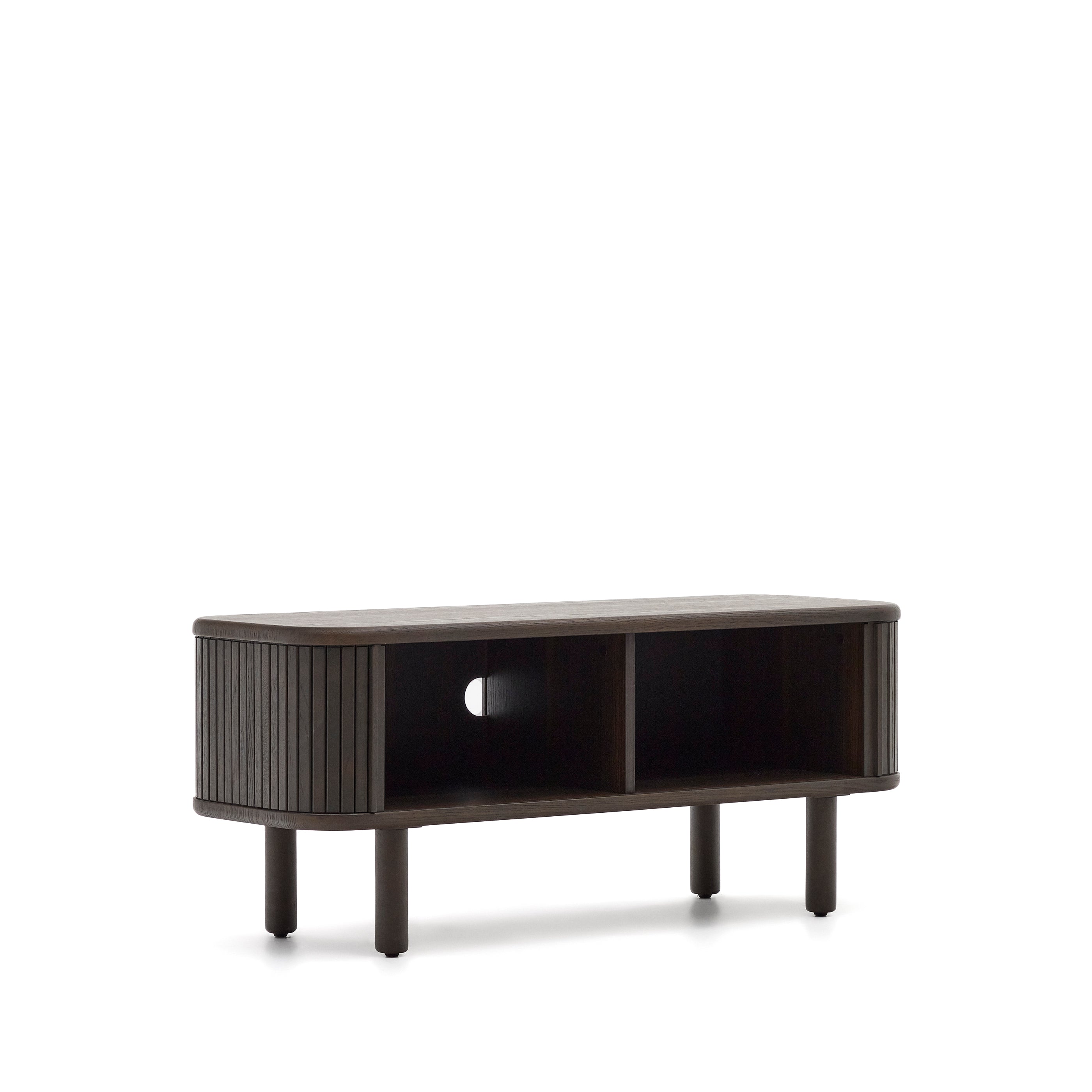 Mailen 2 door TV stand in ash veneer with a dark finish 120 x 50 cm - Product Image