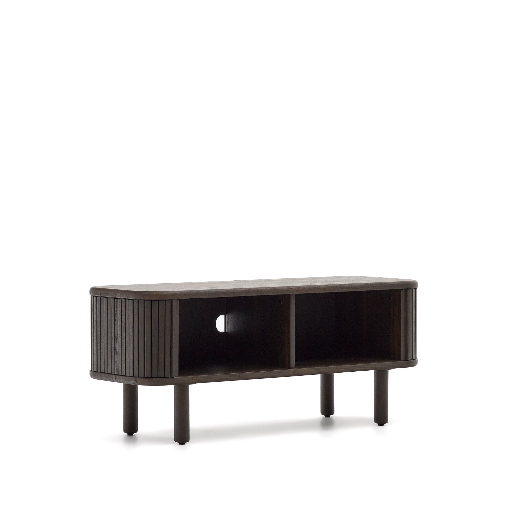 Mailen 2 door TV stand in ash veneer with a dark finish 120 x 50 cm - Product Image