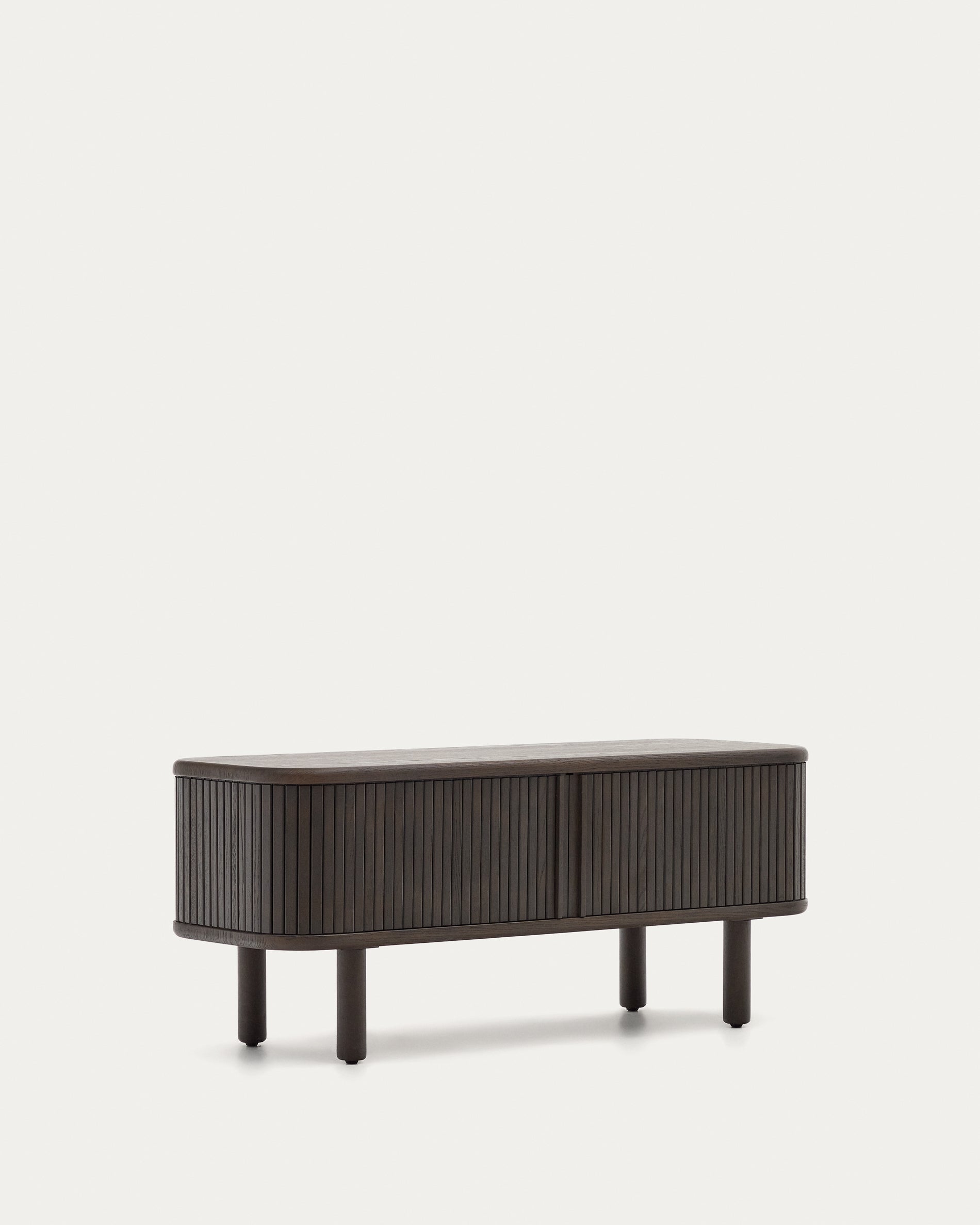 Mailen 2 door TV stand in ash veneer with a dark finish 120 x 50 cm - Product View