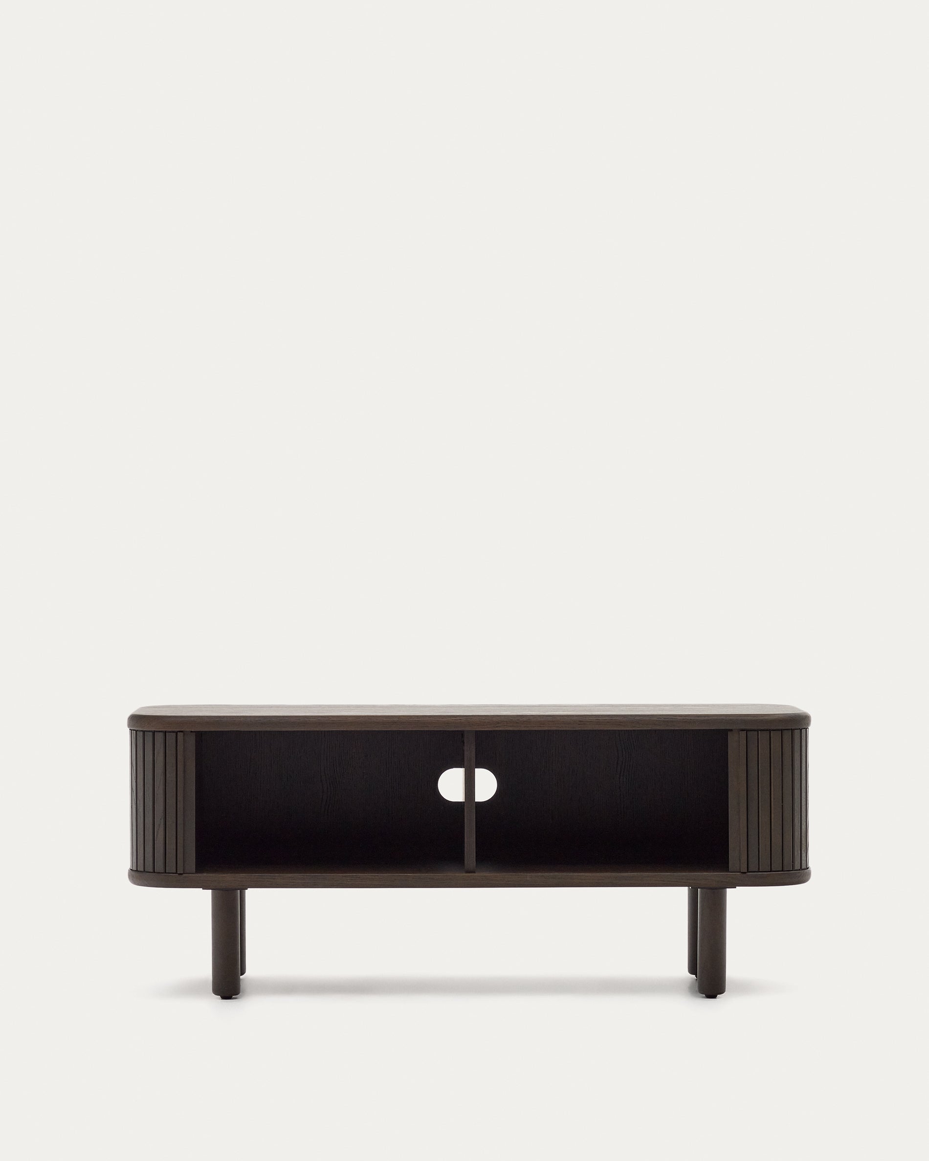 Mailen 2 door TV stand in ash veneer with a dark finish 120 x 50 cm - Product View