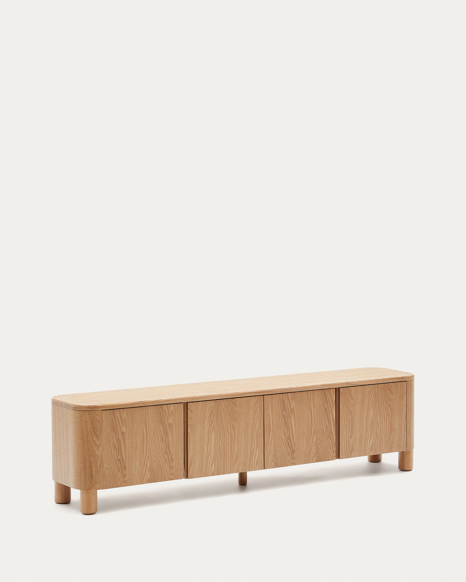 Salaya TV stand in ash plywood FSC Mix Credit, 200 cm x 52 cm - Product View