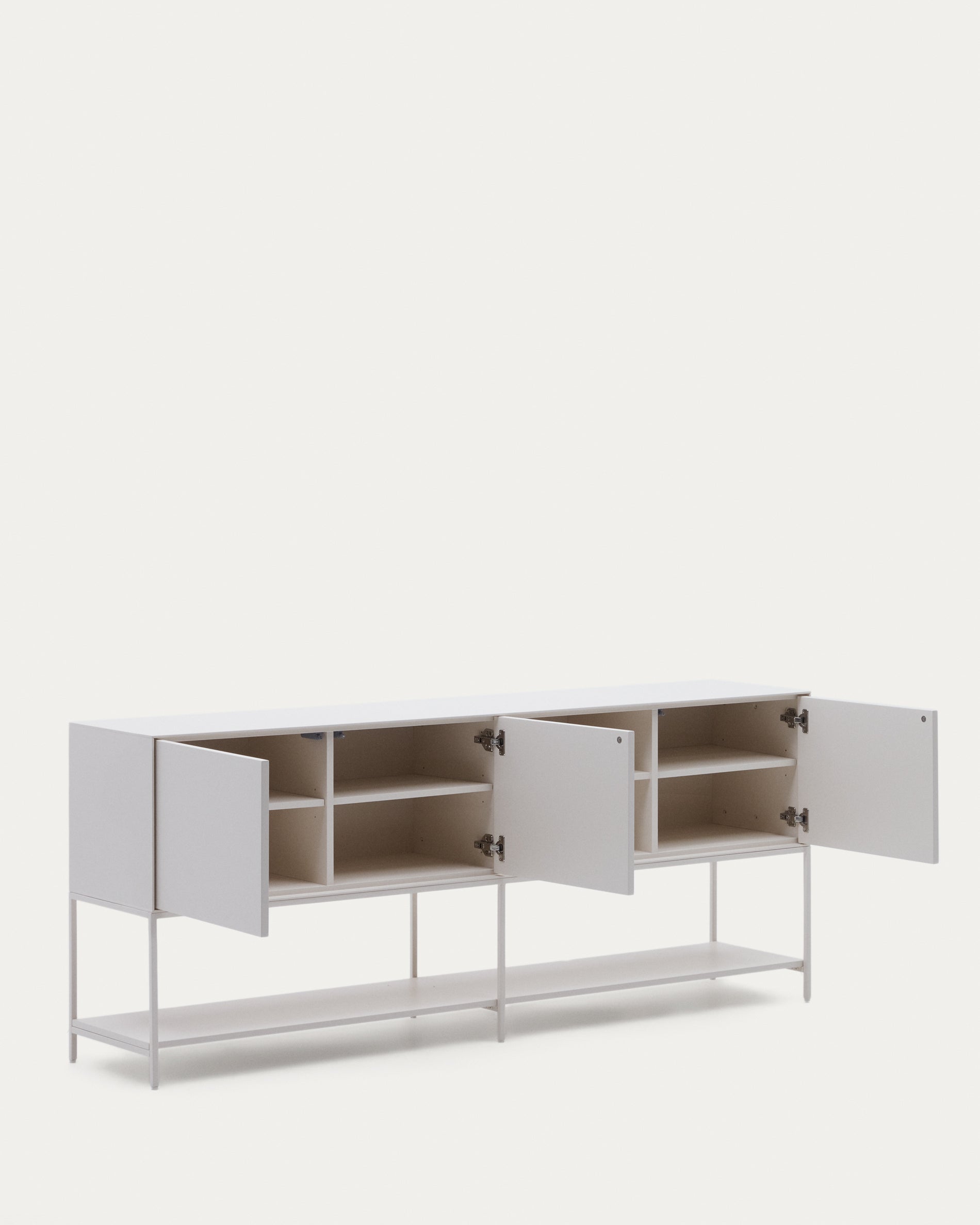 Vedrana 3-door sideboard white lacquered MDF 195 x 80 cm - Product View