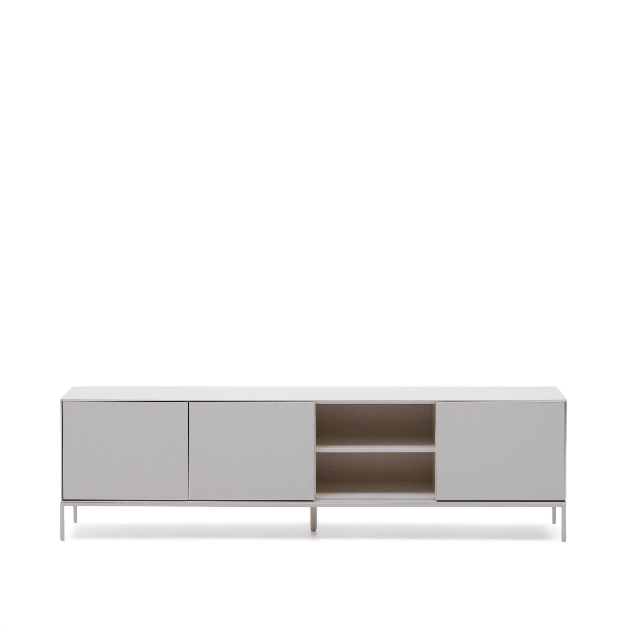 Vedrana TV 3-door cabinet white lacquered MDF 195 x 55 cm - Product Image