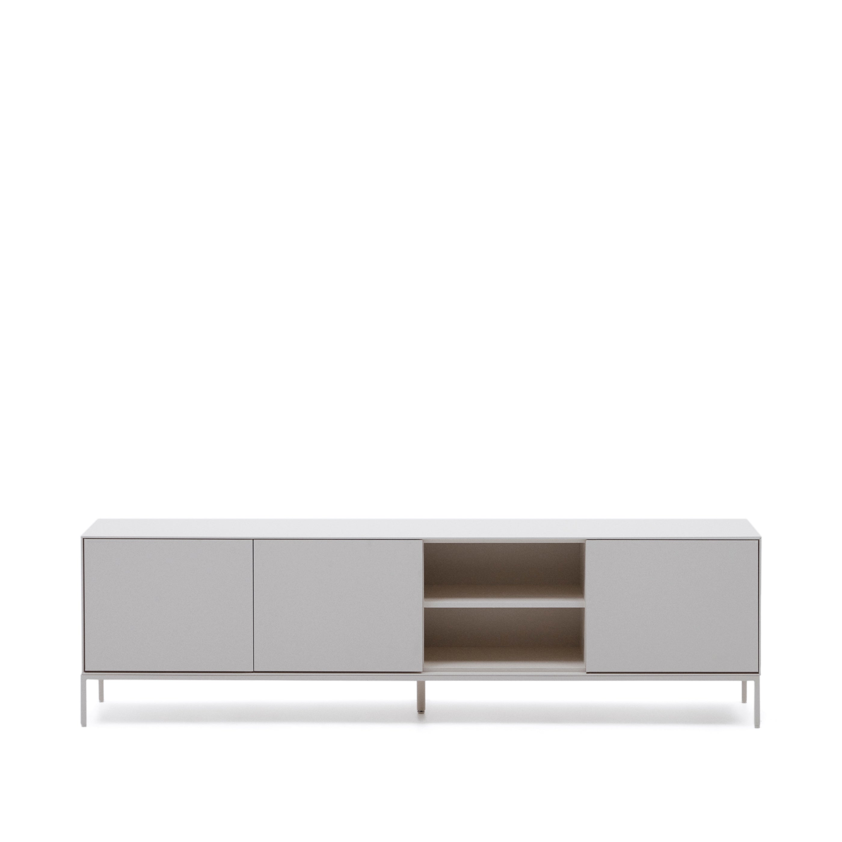 Vedrana TV 3-door cabinet white lacquered MDF 195 x 55 cm - Product Image
