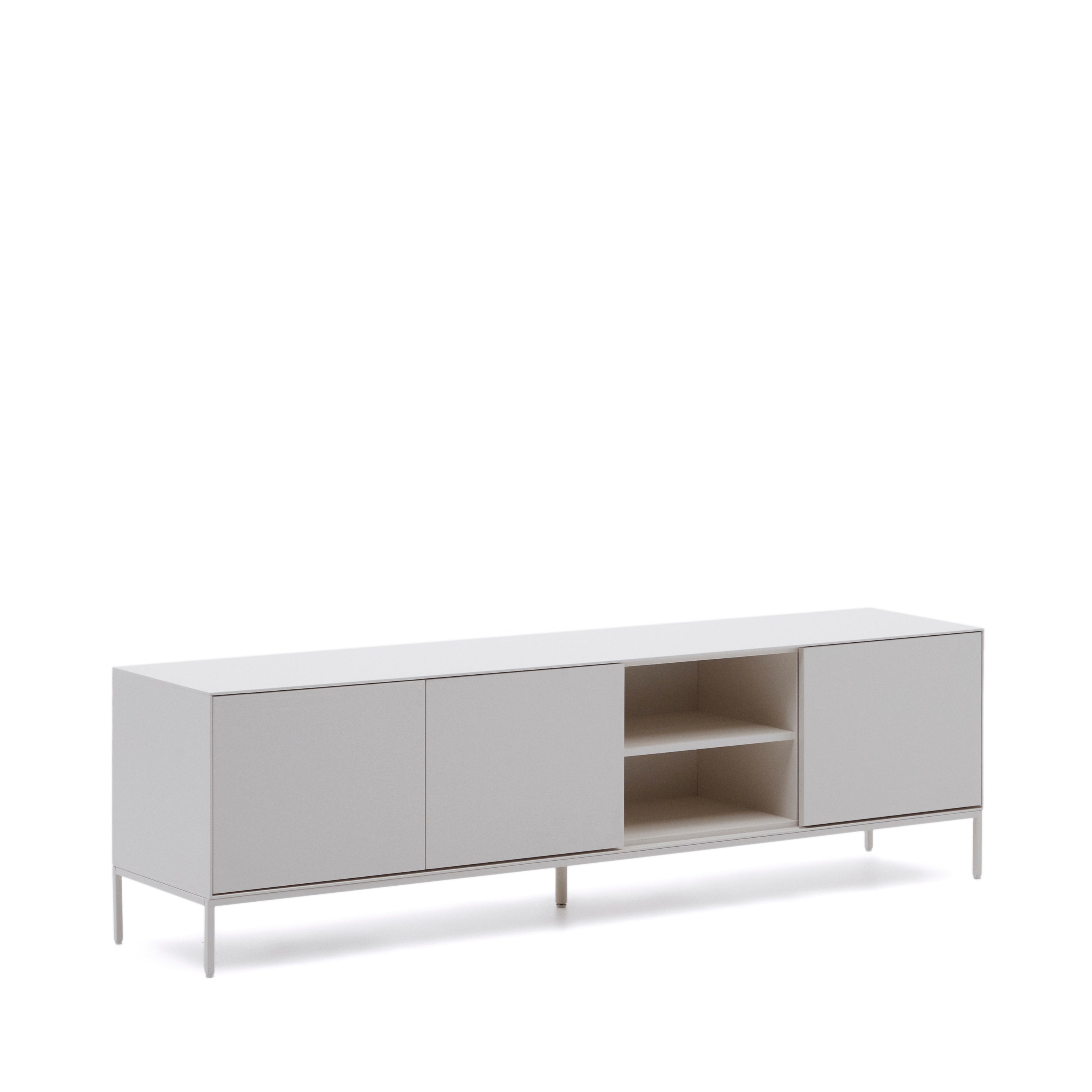 Vedrana TV 3-door cabinet white lacquered MDF 195 x 55 cm - Product Image