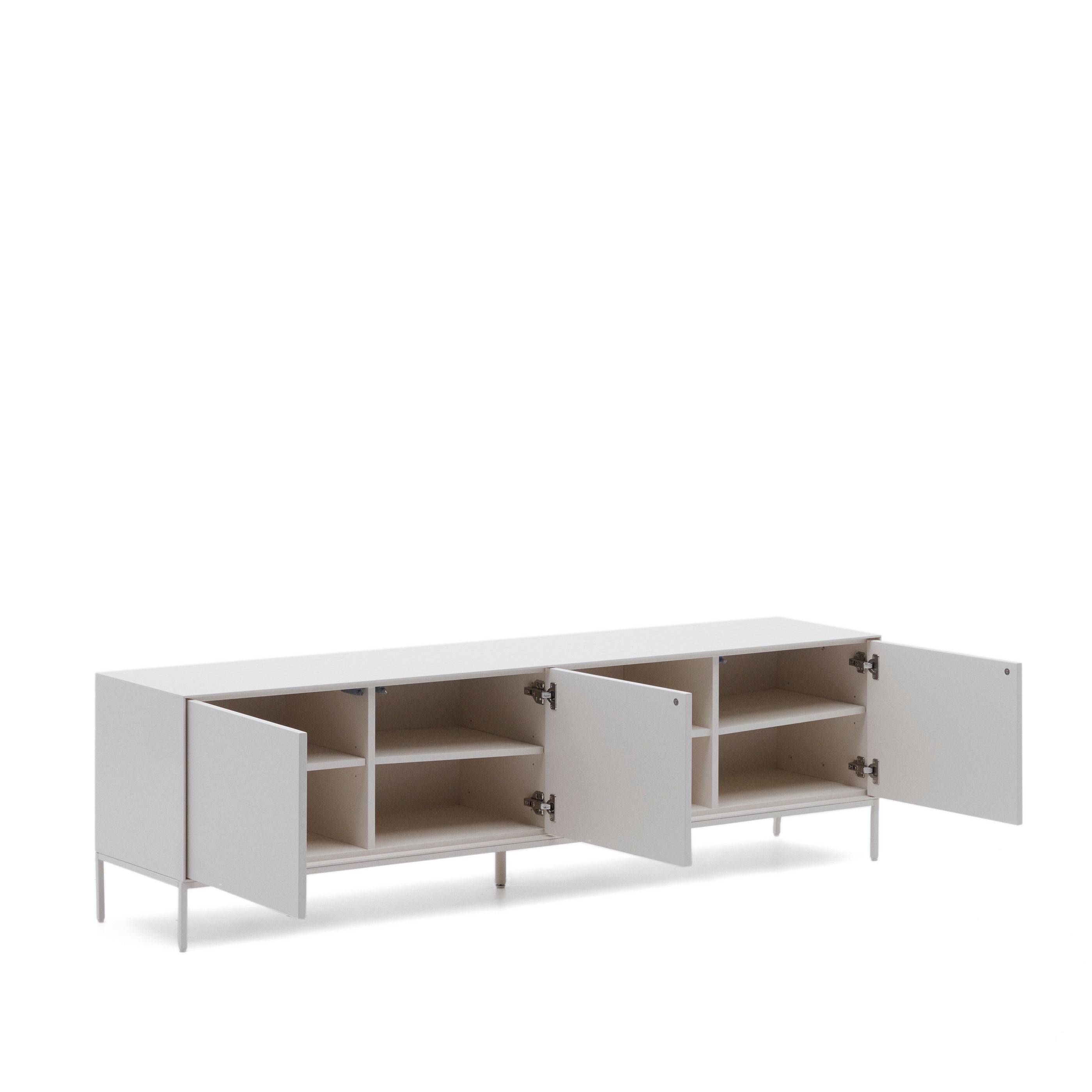 Vedrana TV 3-door cabinet white lacquered MDF 195 x 55 cm - Product Image