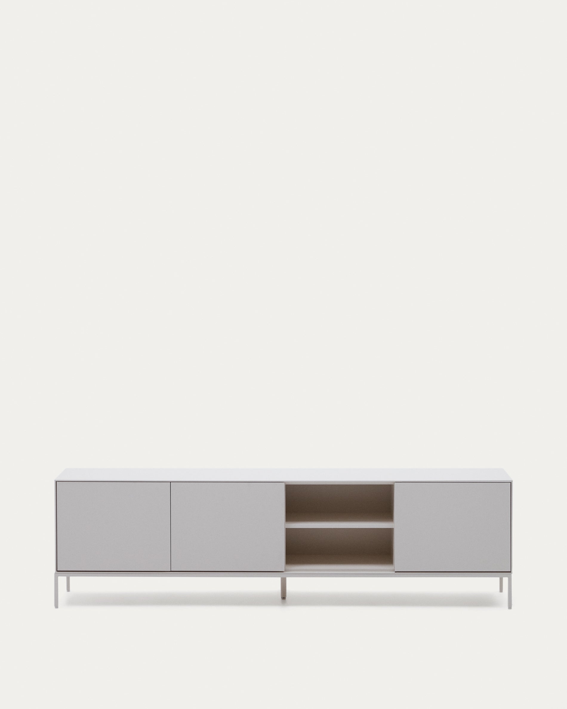 Vedrana TV 3-door cabinet white lacquered MDF 195 x 55 cm - Product View