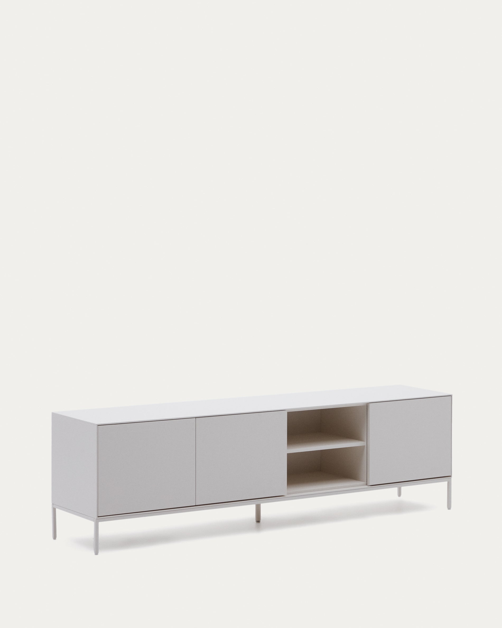 Vedrana TV 3-door cabinet white lacquered MDF 195 x 55 cm - Product View