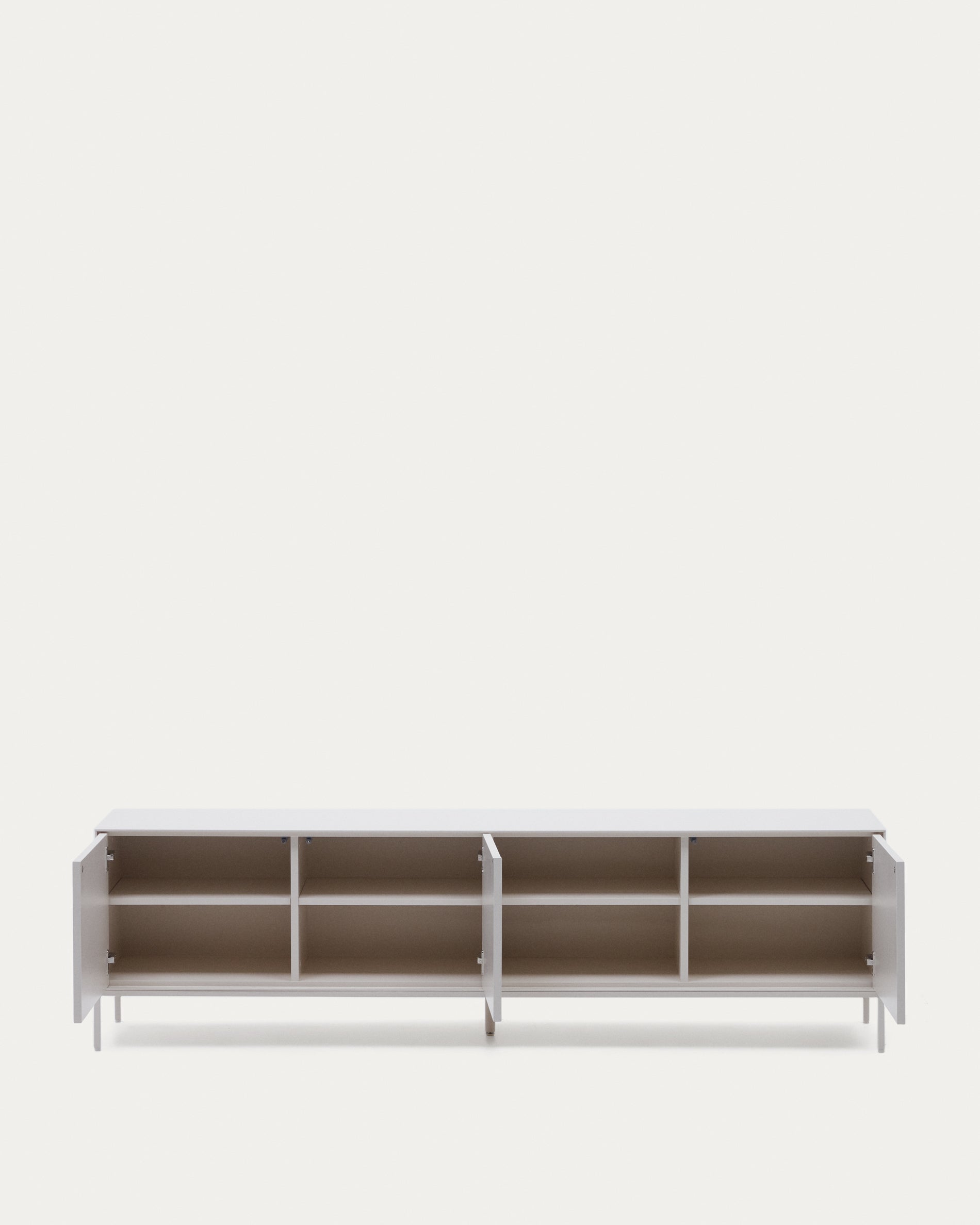 Vedrana TV 3-door cabinet white lacquered MDF 195 x 55 cm - Product View