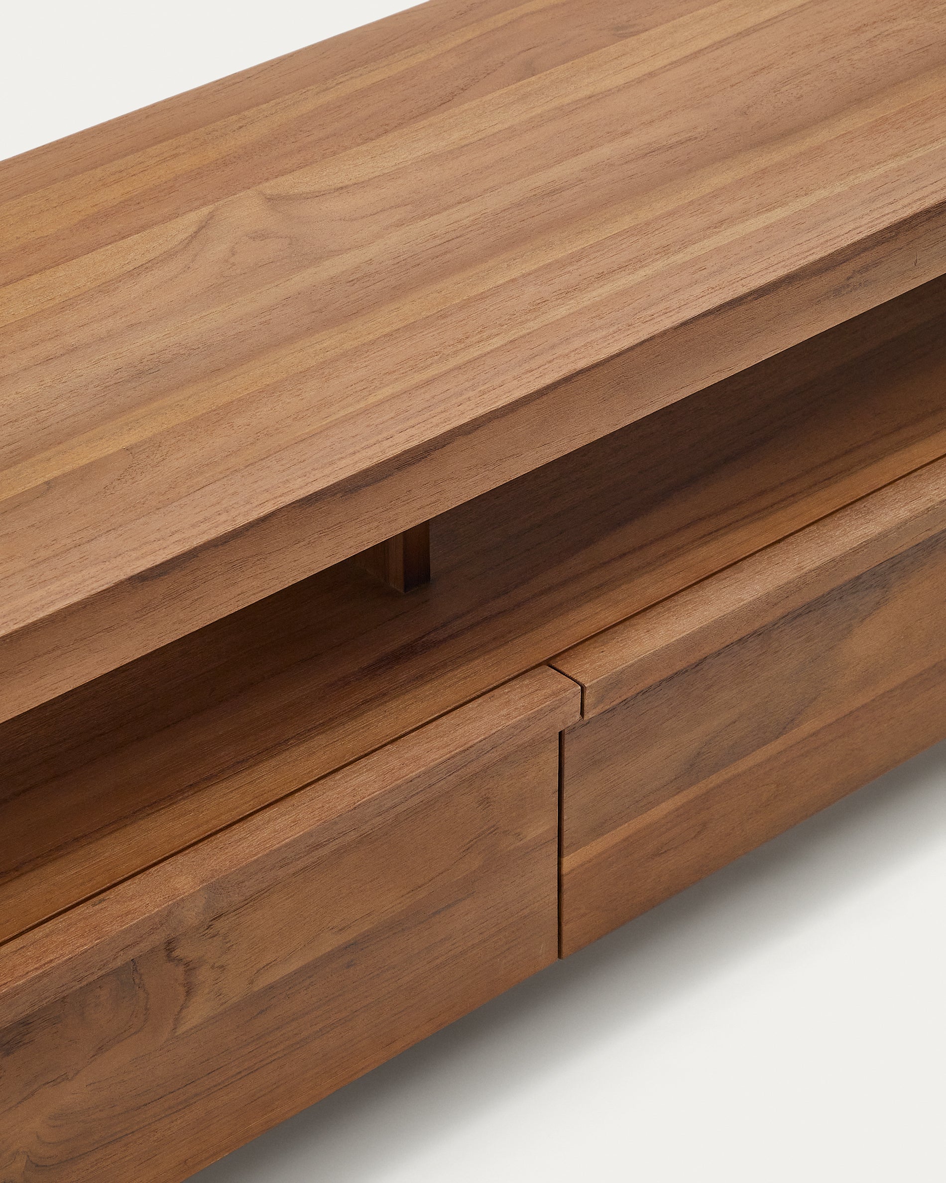 Sashi TV stand made in solid teak wood 200 x 40 cm - Detail