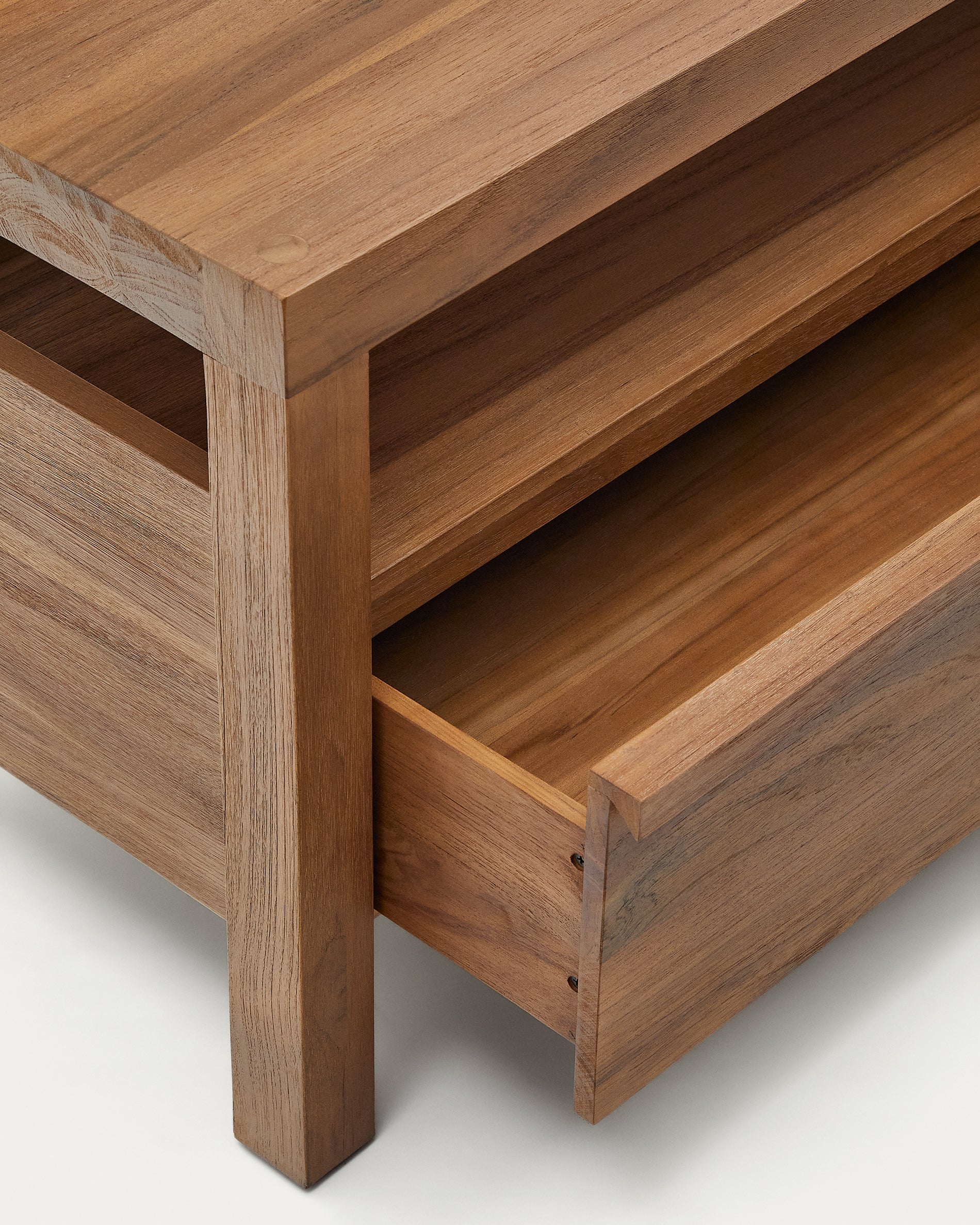 Sashi TV stand made in solid teak wood 200 x 40 cm - Detail
