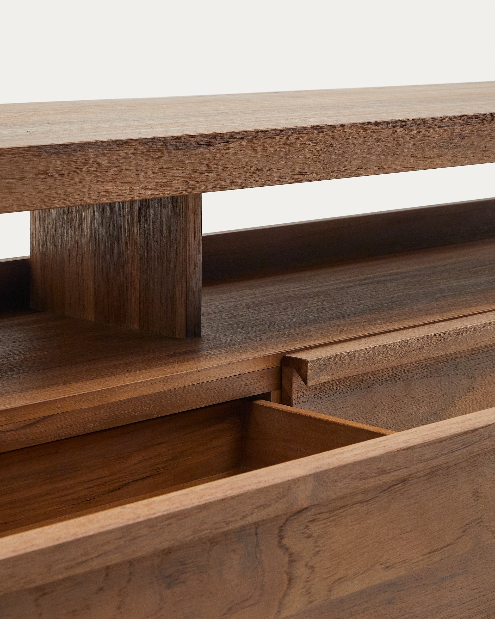 Sashi TV stand made in solid teak wood 200 x 40 cm - Detail
