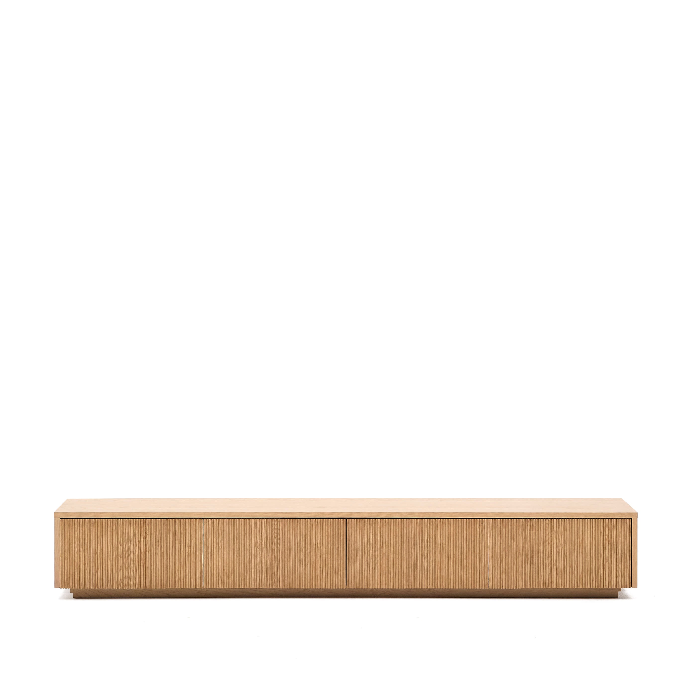 Helvine TV állvány 4 fiókkal, tölgy furnér, 200 x 30 cm FSC 100%