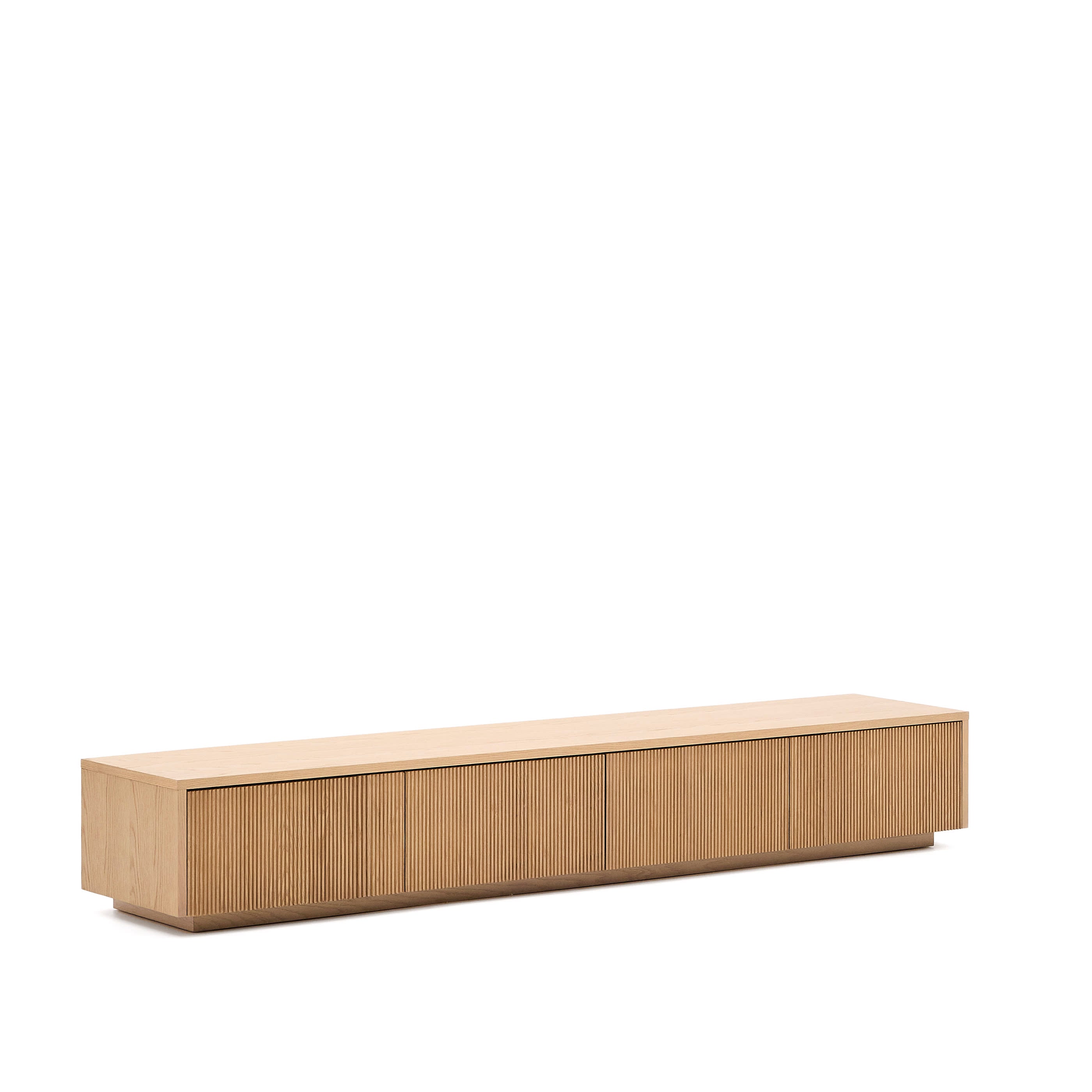 Helvine TV állvány 4 fiókkal, tölgy furnér, 200 x 30 cm FSC 100%
