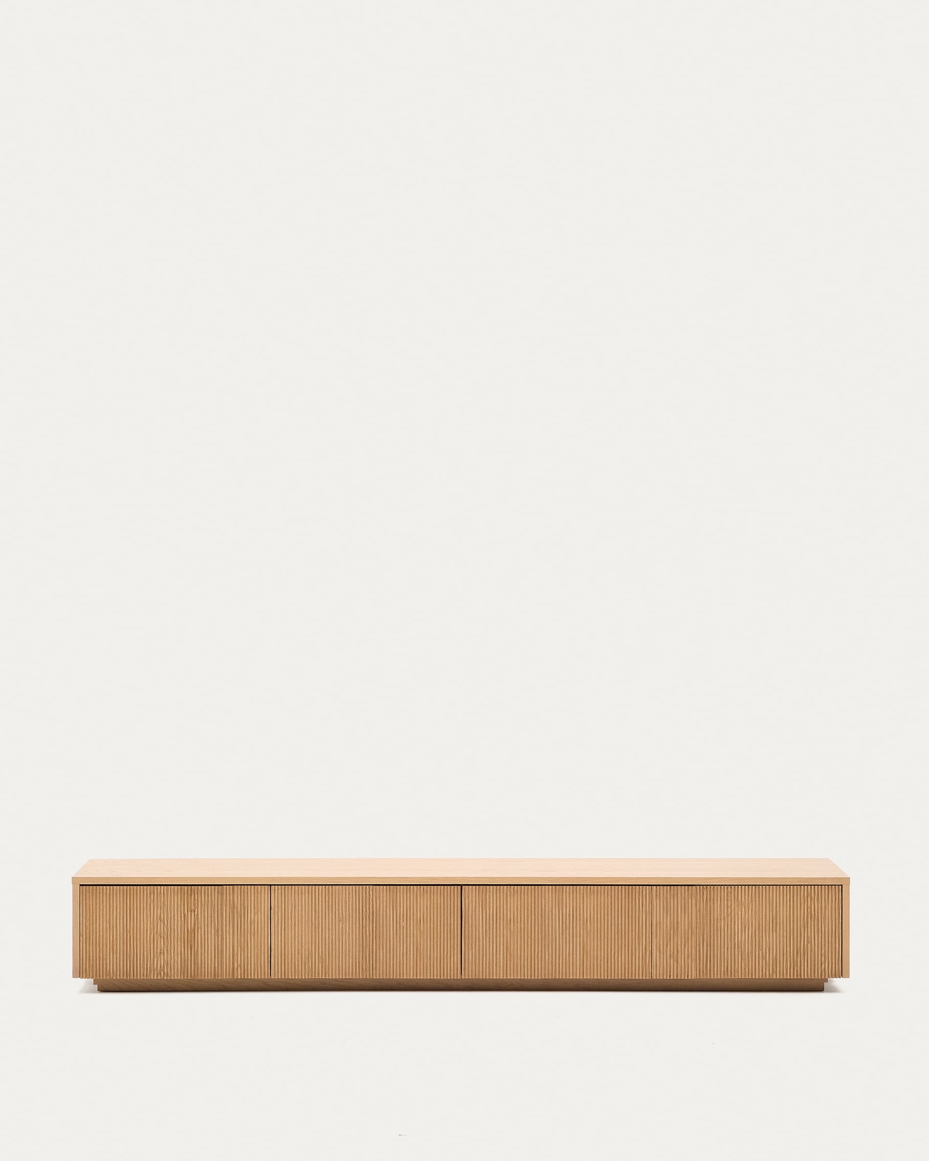 Helvine TV állvány 4 fiókkal, tölgy furnér, 200 x 30 cm FSC 100%
