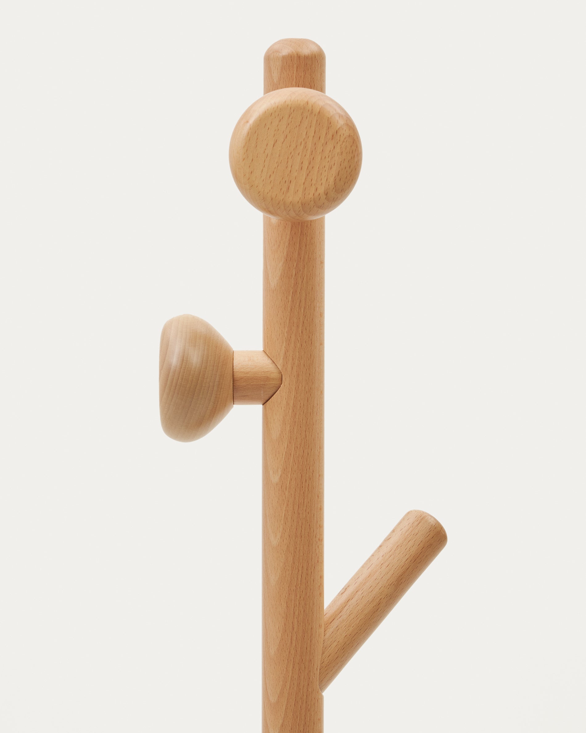 Nadue coat rack in solid beech wood with natural finish 163 cm - Detail