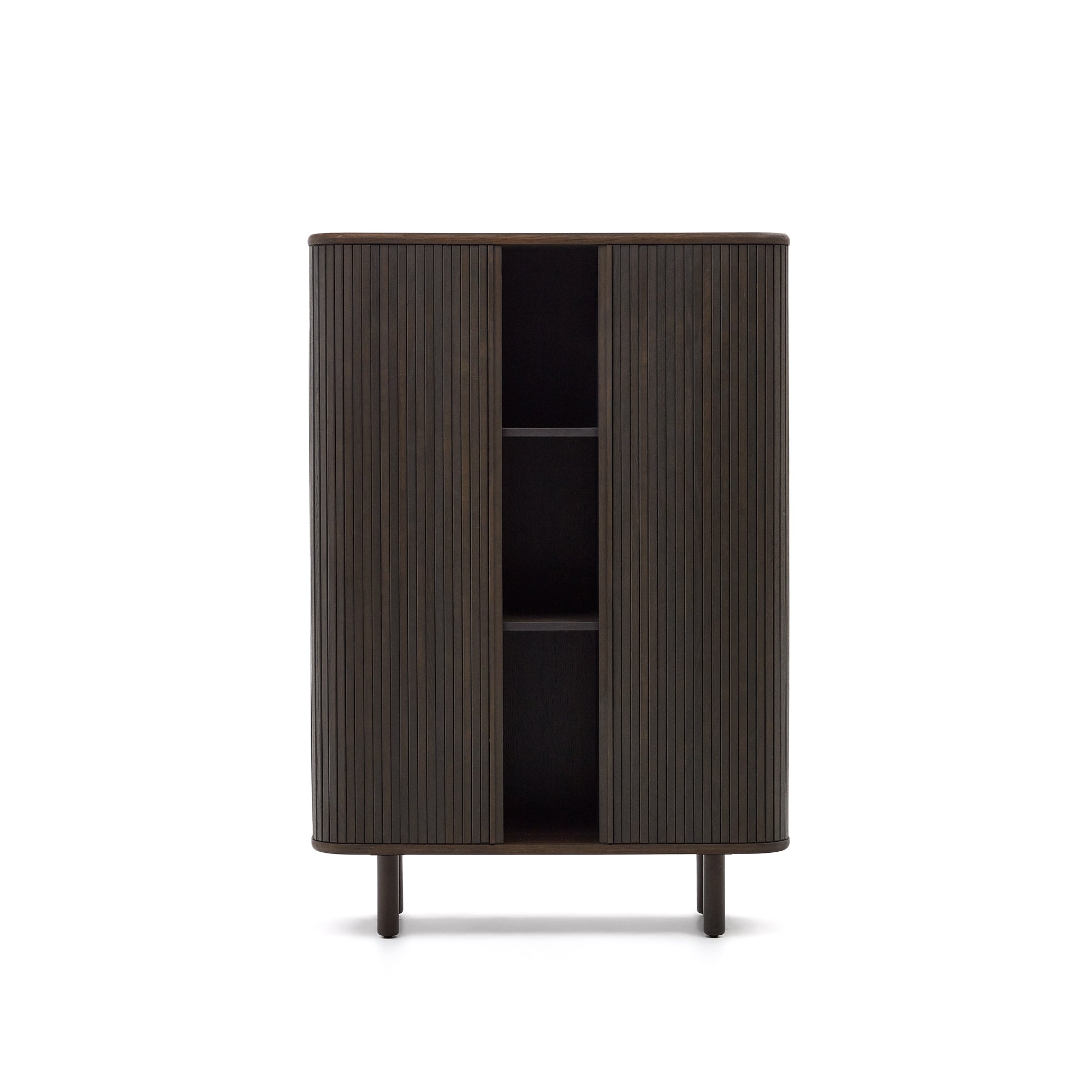 Mailen 2 door highboard in ash veneer with a dark finish 110 x 160 cm - Product Image