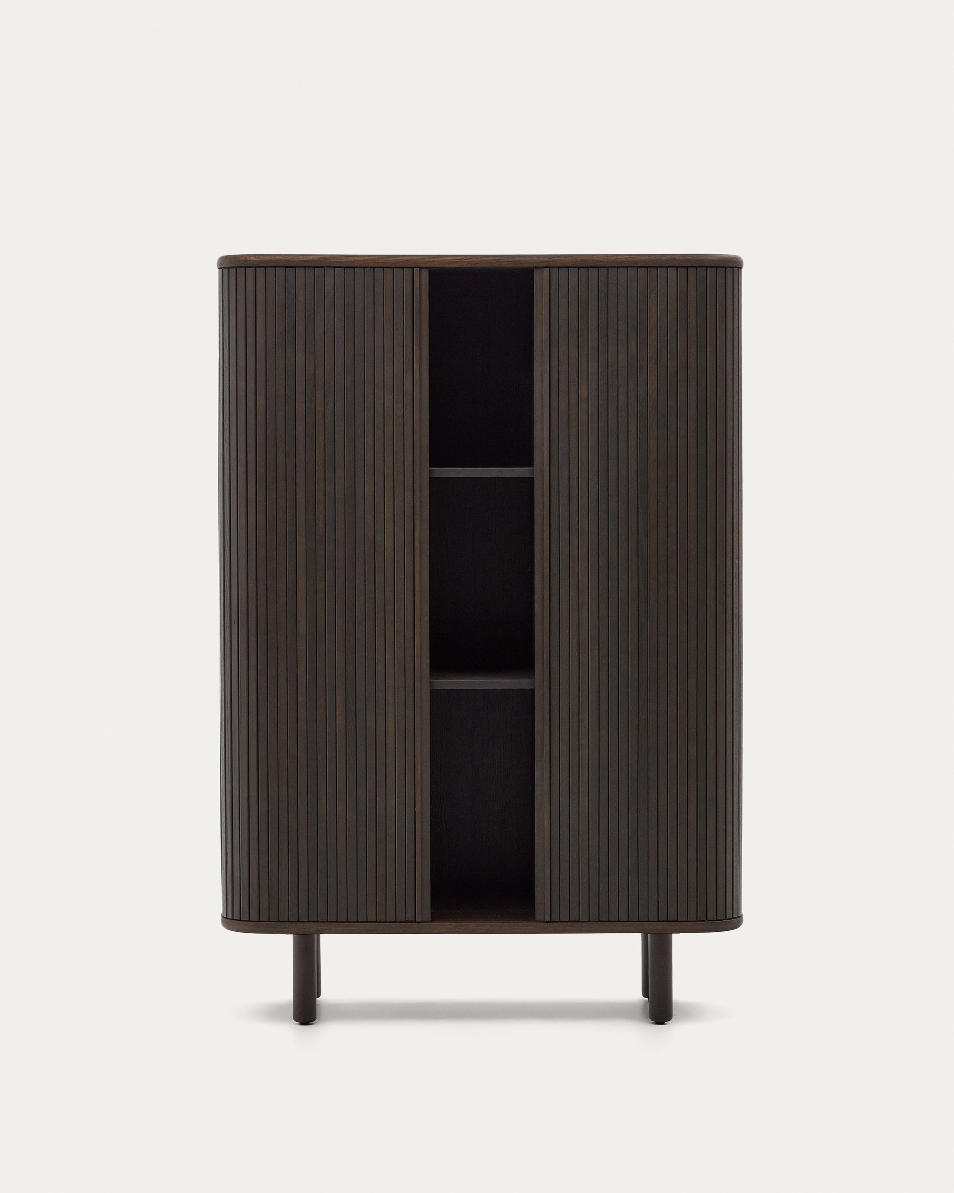 Mailen 2 door highboard in ash veneer with a dark finish 110 x 160 cm - Product View