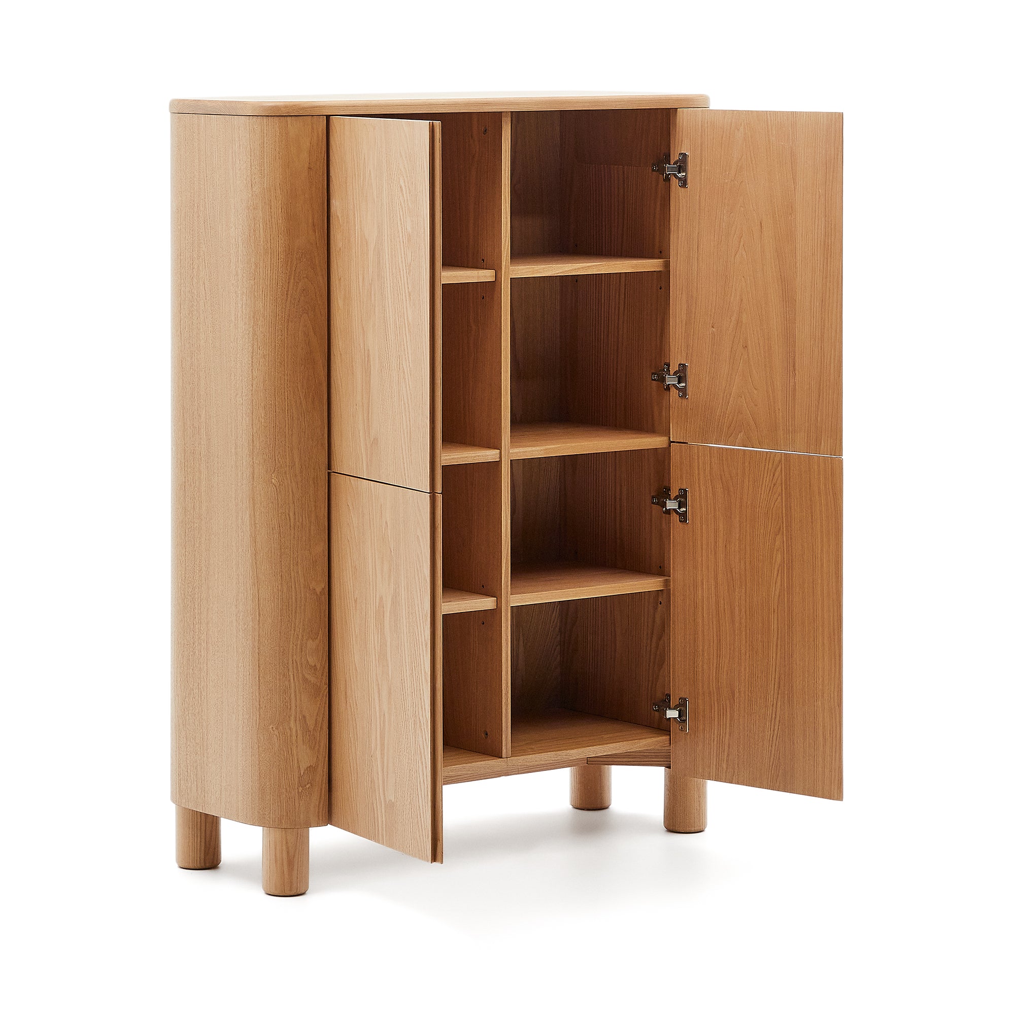 Salaya tall sideboard in ash plywood FSC Mix Credit, 100 x 134 cm - Product Image
