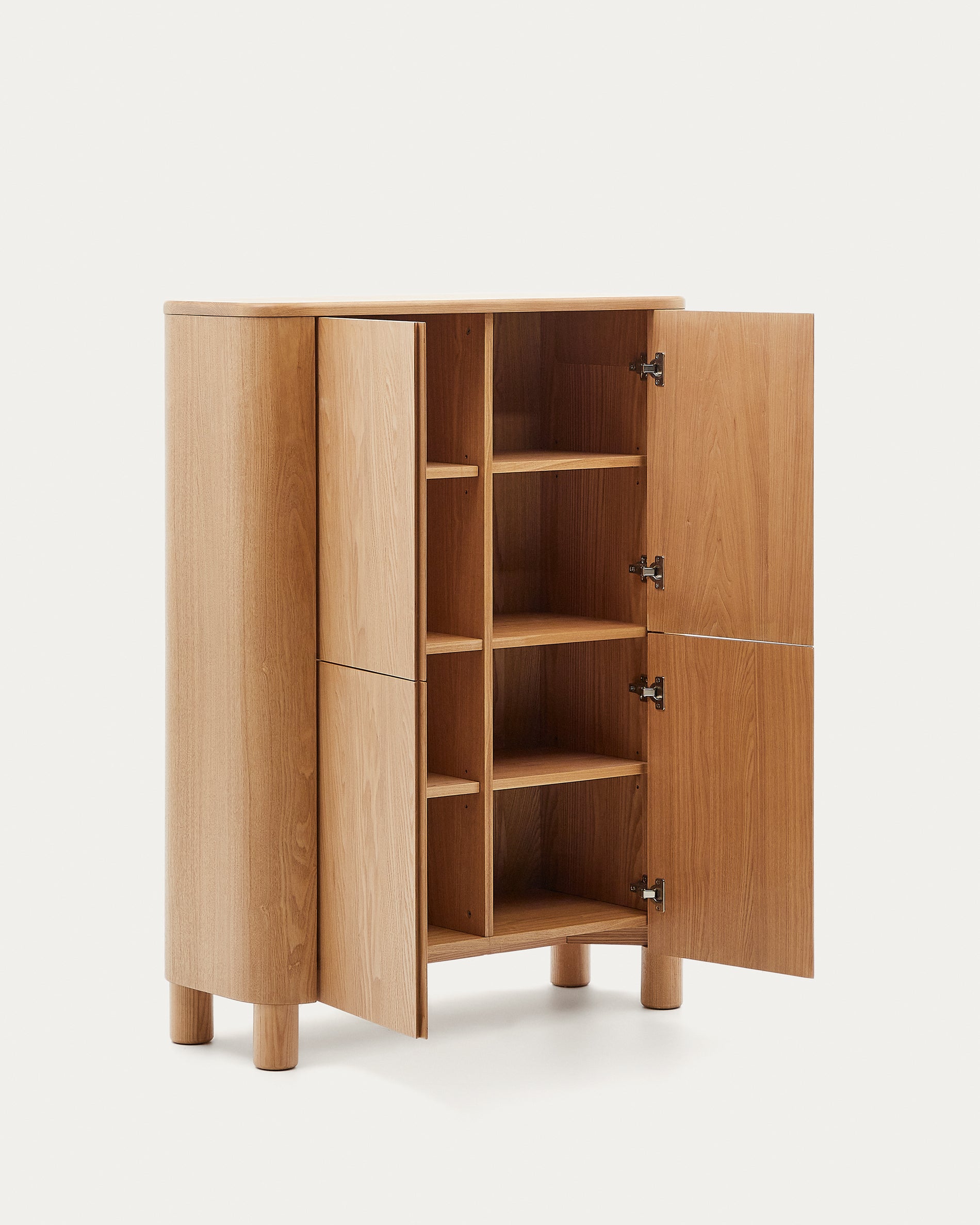 Salaya tall sideboard in ash plywood FSC Mix Credit, 100 x 134 cm - Product View
