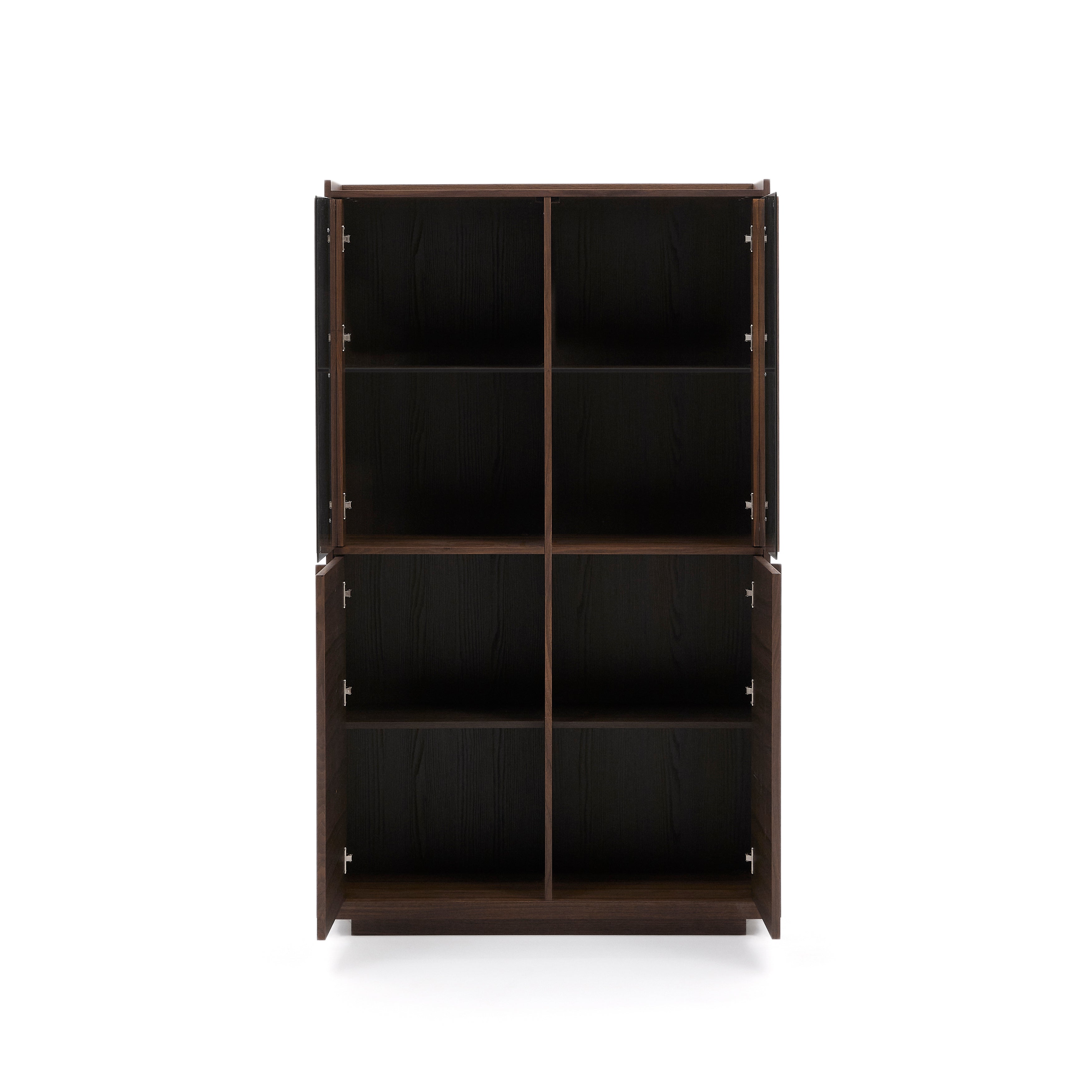 Onix display cabinet solid walnut and walnut veneer dark finish 101 x 170 cm FSC Mix Credit - Product Image