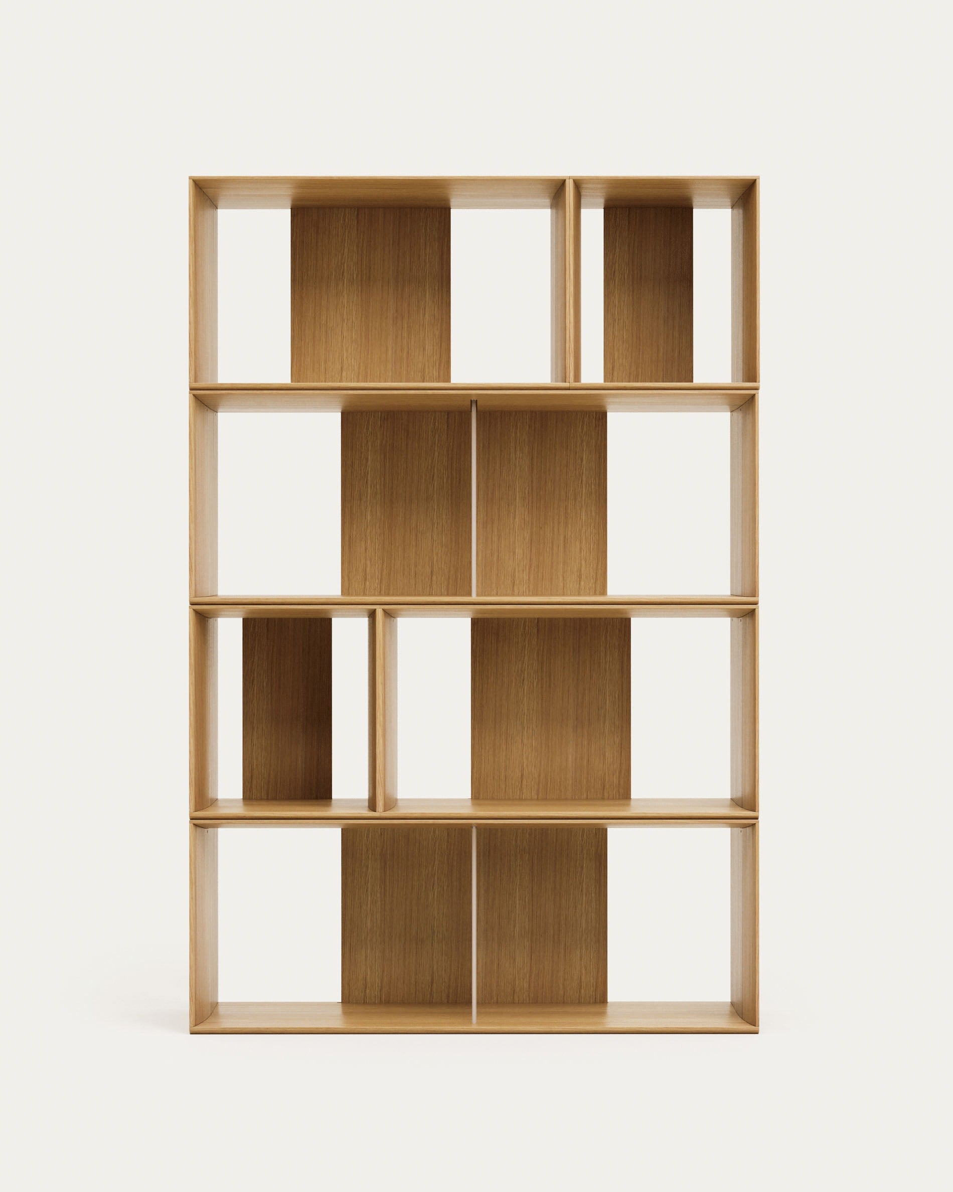 Litto set of 6 modular shelving units in oak wood veneer, 101 x 152 cm - Lifestyle