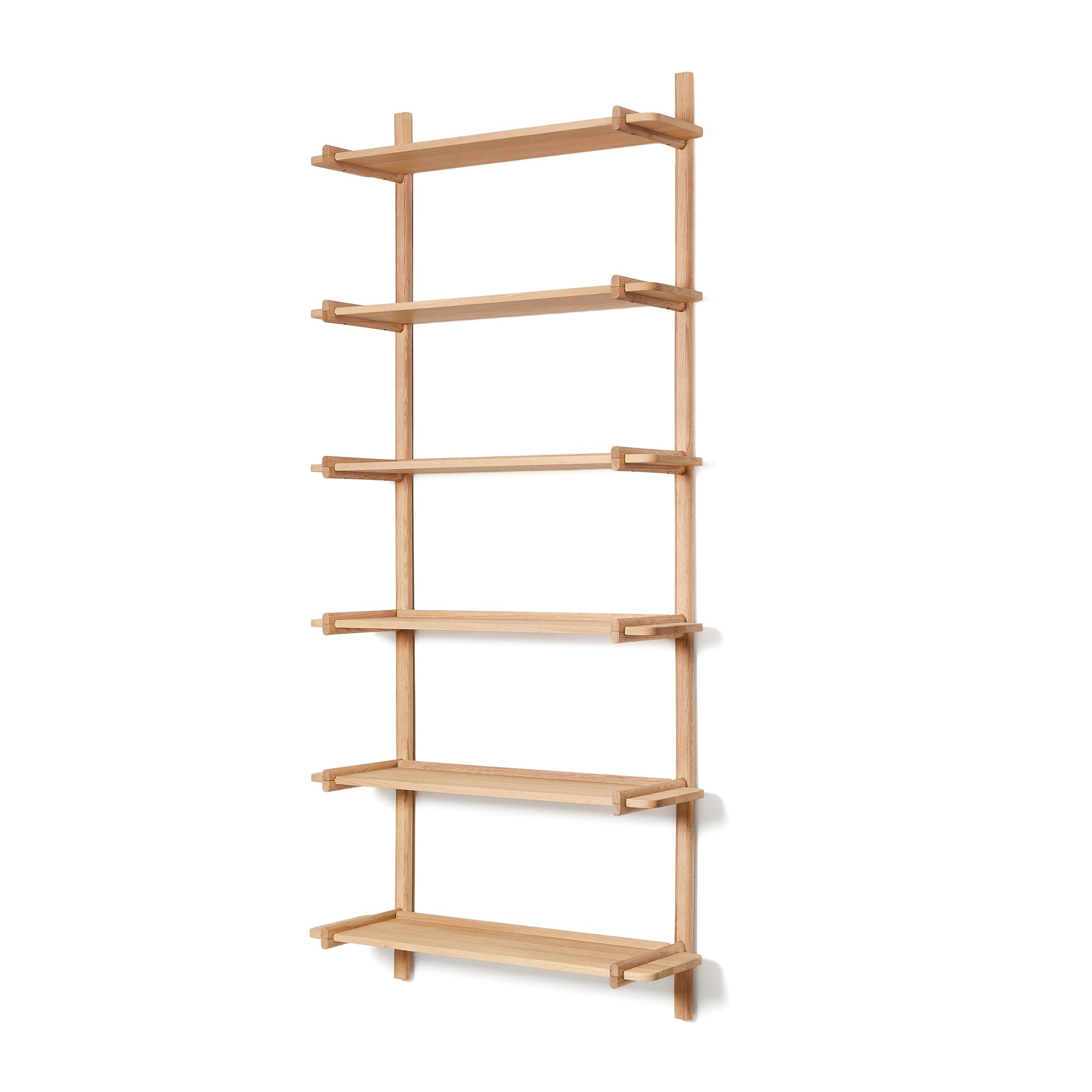 Sitra modular shelf, 6 solid oak wood shelves in a natural finish, 90 cm, FSC Mix Credit - Product Image
