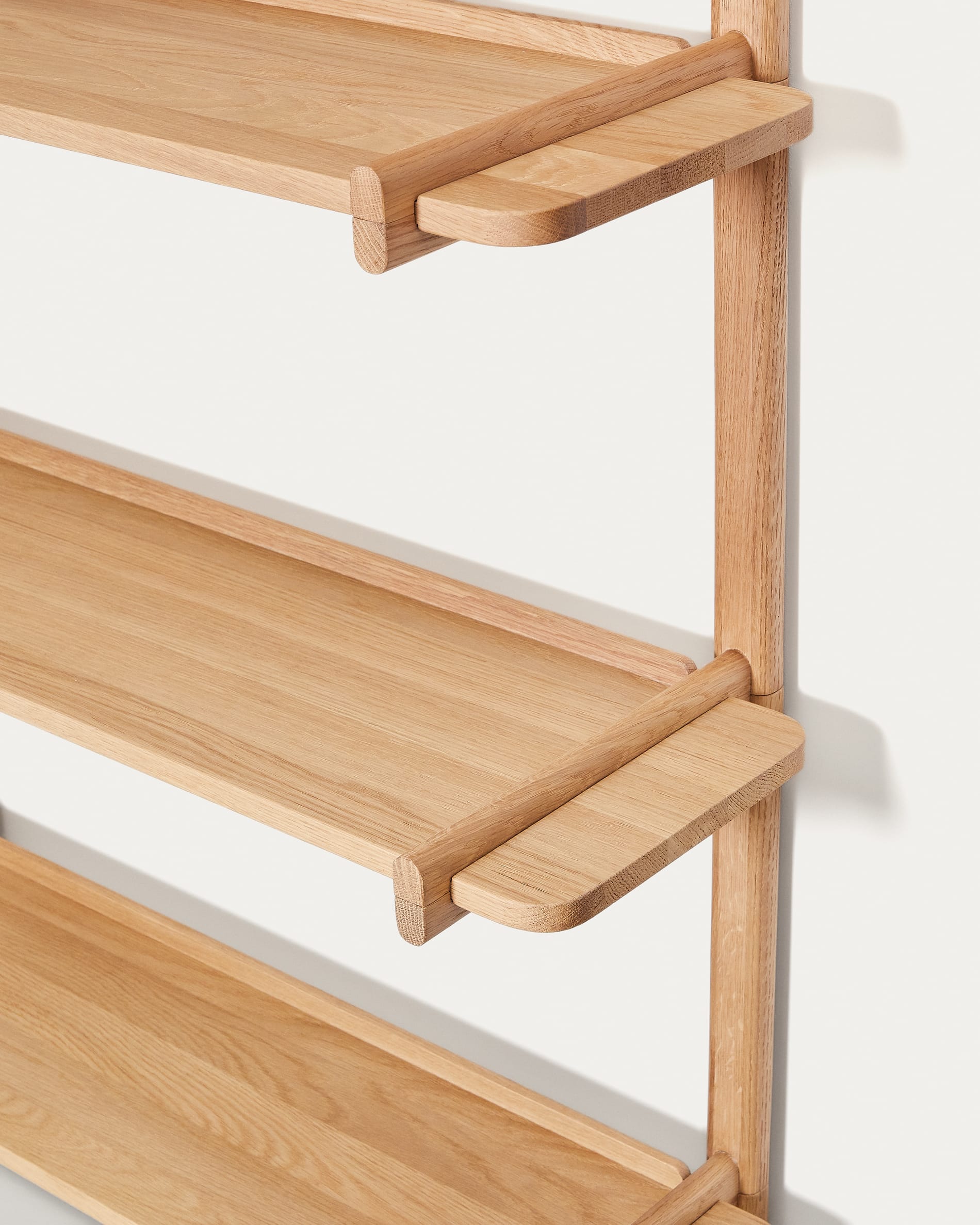 Sitra modular shelf, 6 solid oak wood shelves in a natural finish, 90 cm, FSC Mix Credit