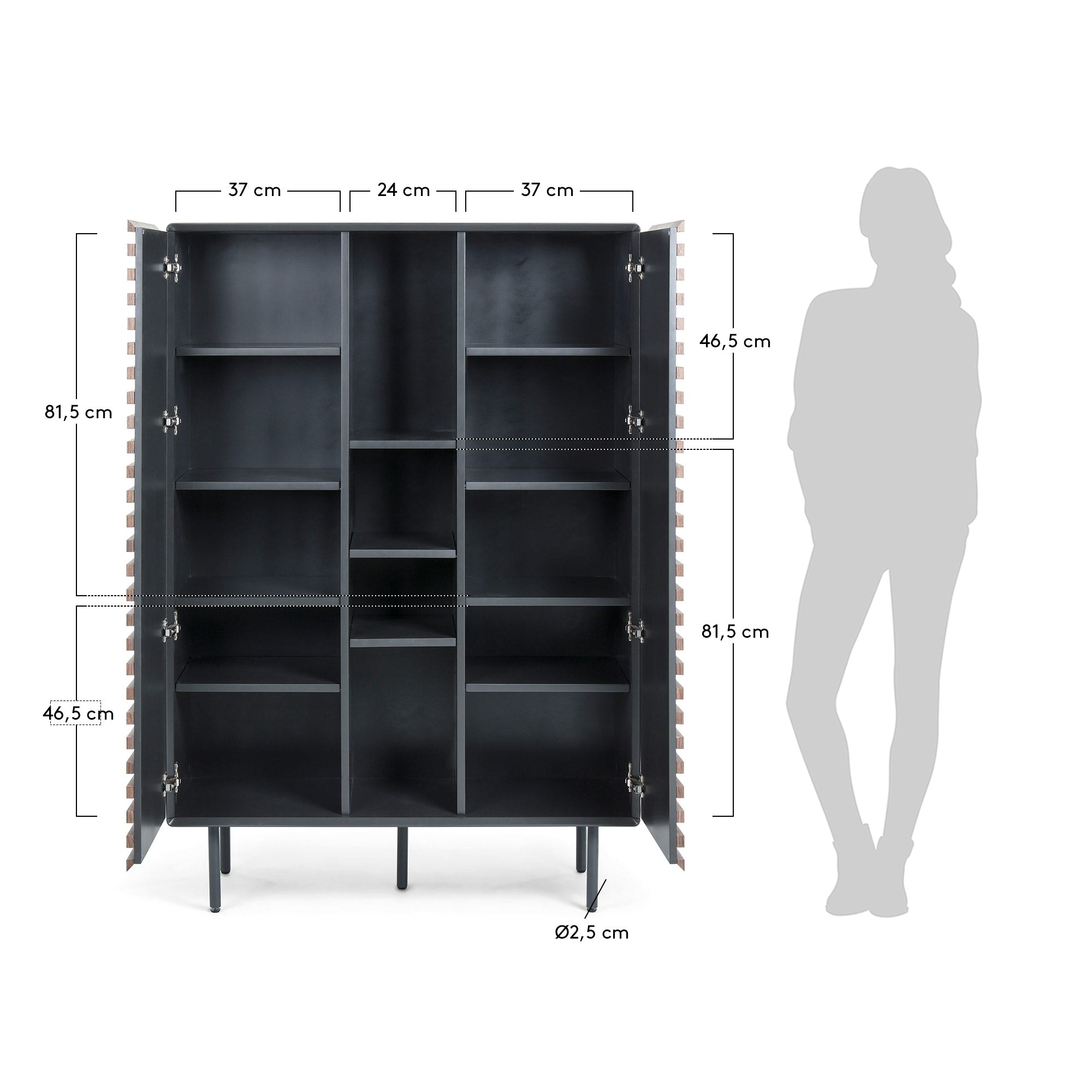 Kesia tall sideboard 105 x 155 cm - Measurements