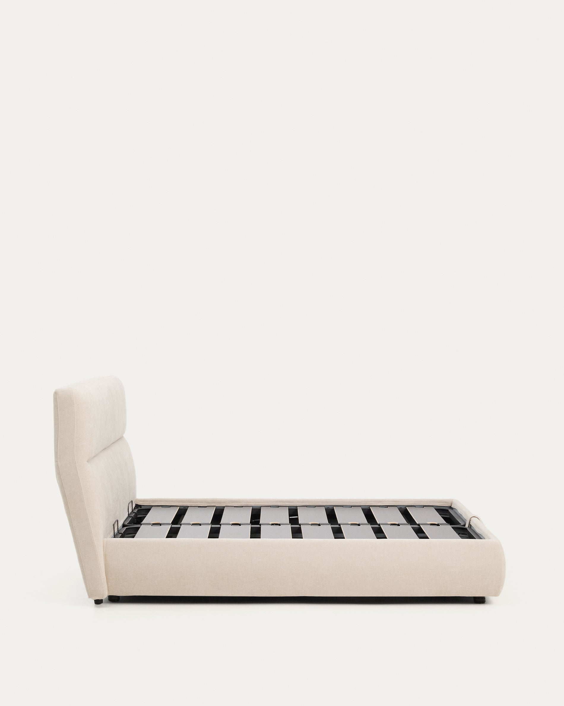 Dafra beige chenille bed with storage base and removable covers for mattress 160 x 200cm - Product View