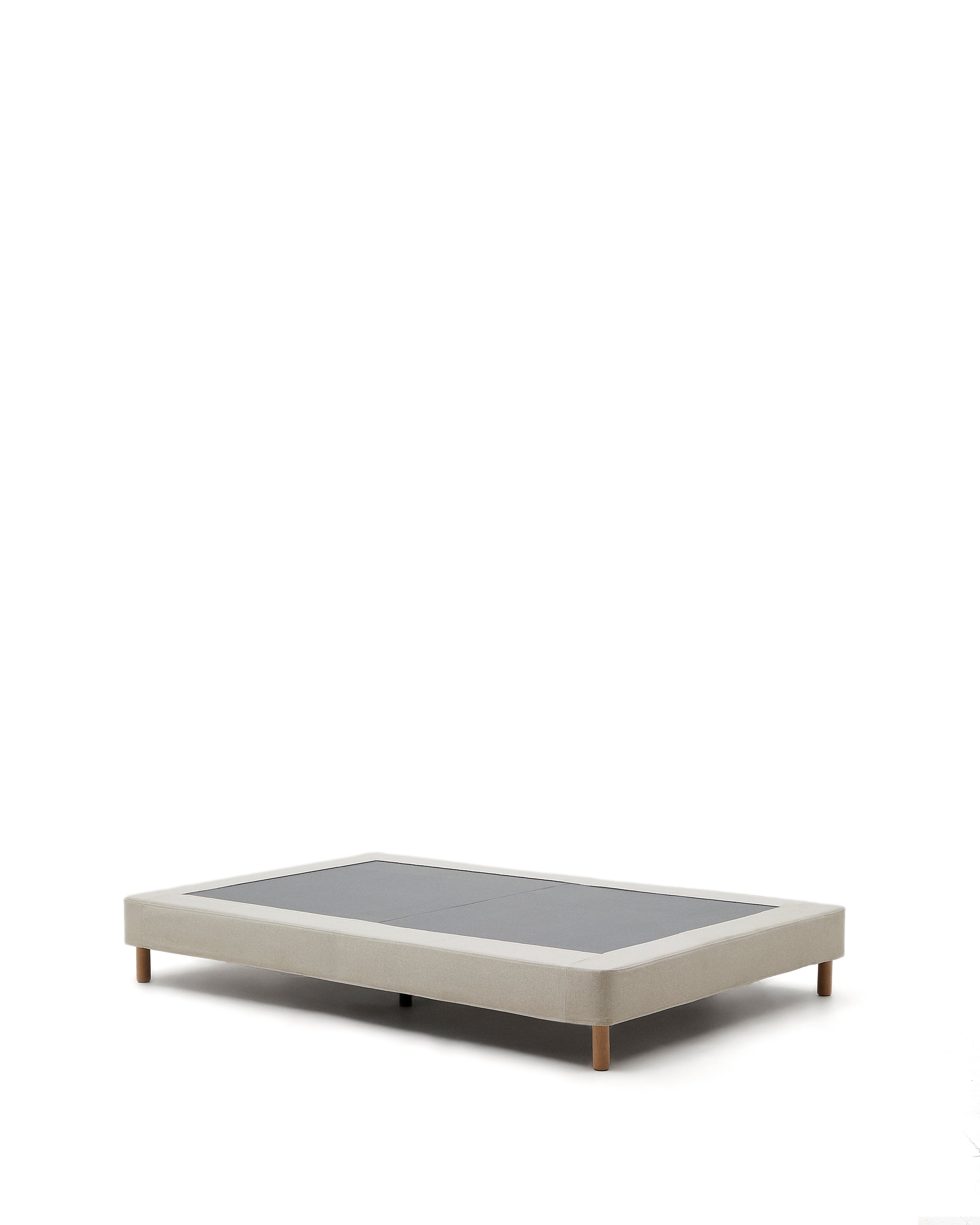 Ofelia base with ecru removable cover and solid beech wooden legs for a 90 x 200 cm mattress FSC Mix Credit - Product Image