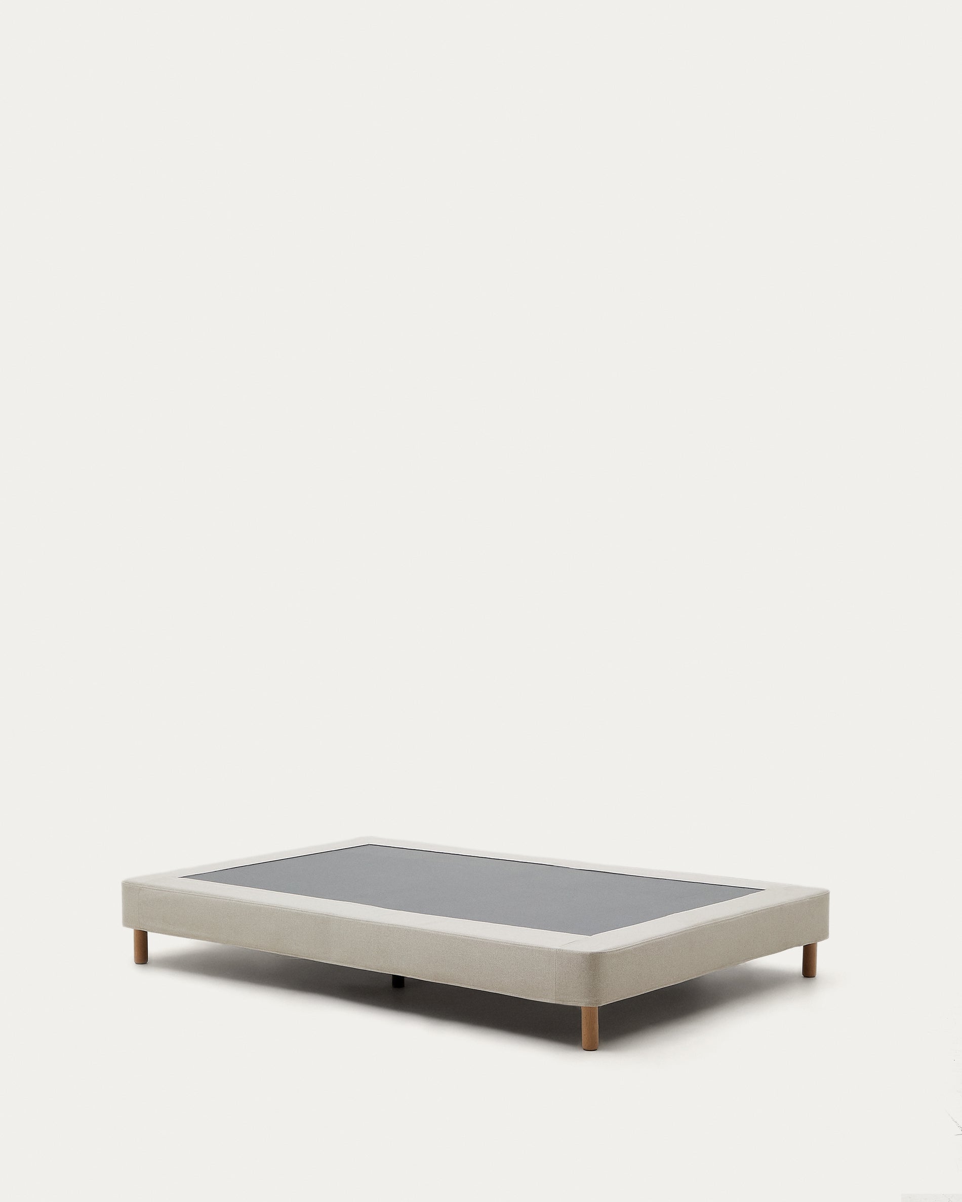 Ofelia base with ecru removable cover and solid beech wooden legs for a 90 x 200 cm mattress FSC Mix Credit - Product View