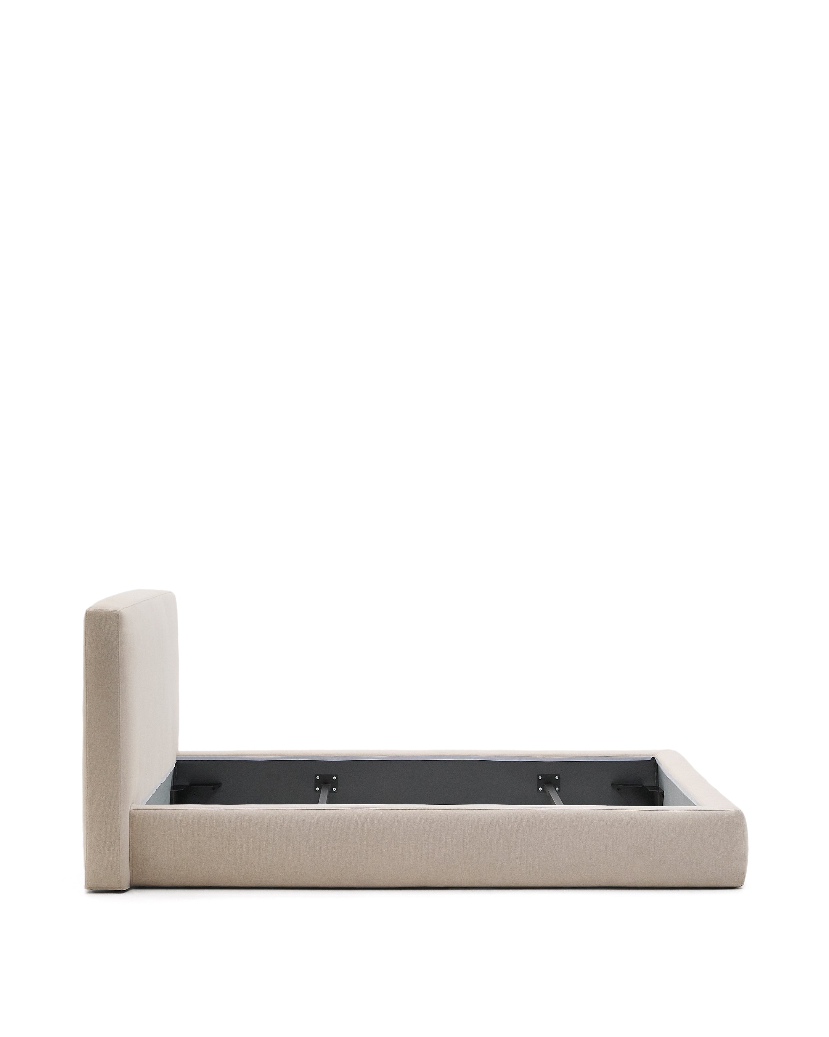 Beige Blok bed with removable covers for 160 x 200 cm mattress FSC Mix Credit - Product Image