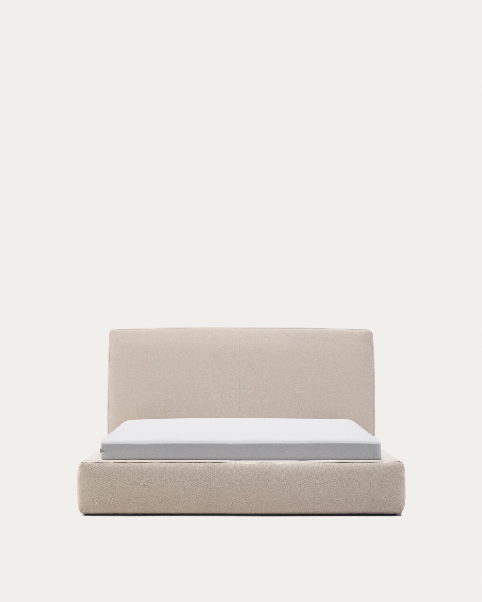Beige Blok bed with removable covers for 160 x 200 cm mattress FSC Mix Credit - Product View