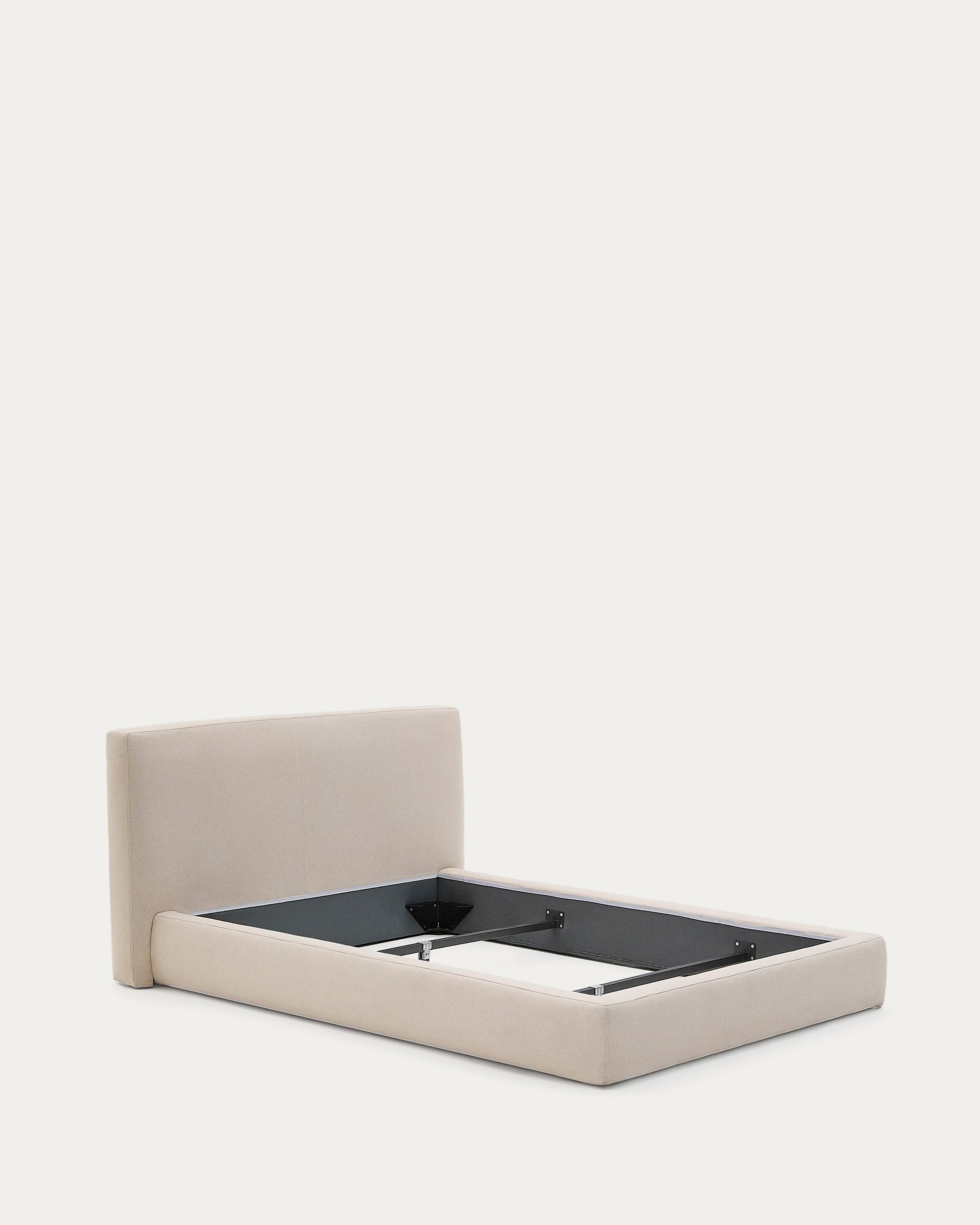 Beige Blok bed with removable covers for 160 x 200 cm mattress FSC Mix Credit - Product View
