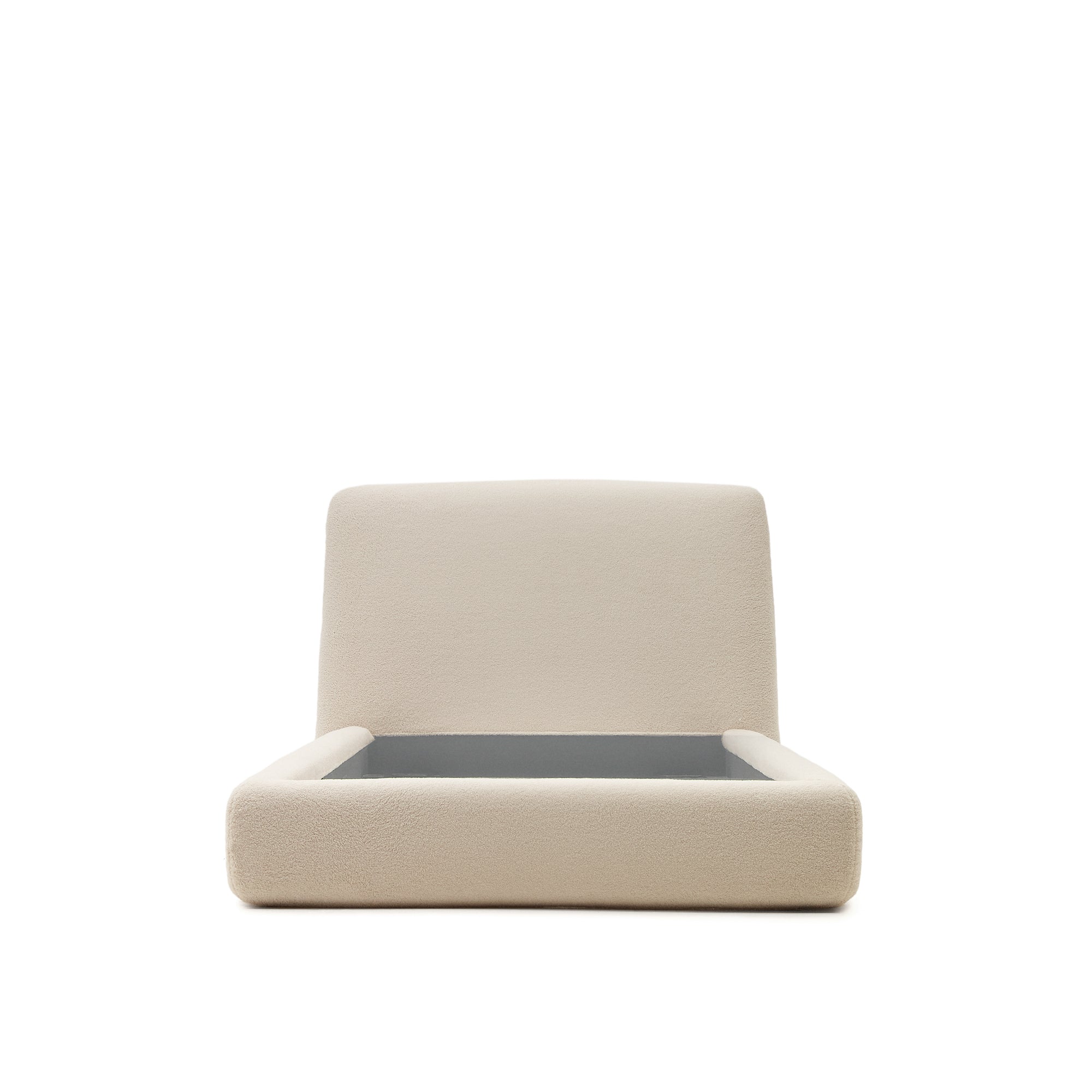 Martina bed with ecru bouclé removable cover for 90 x 200 cm mattress FSC Mix Credit - Product Image