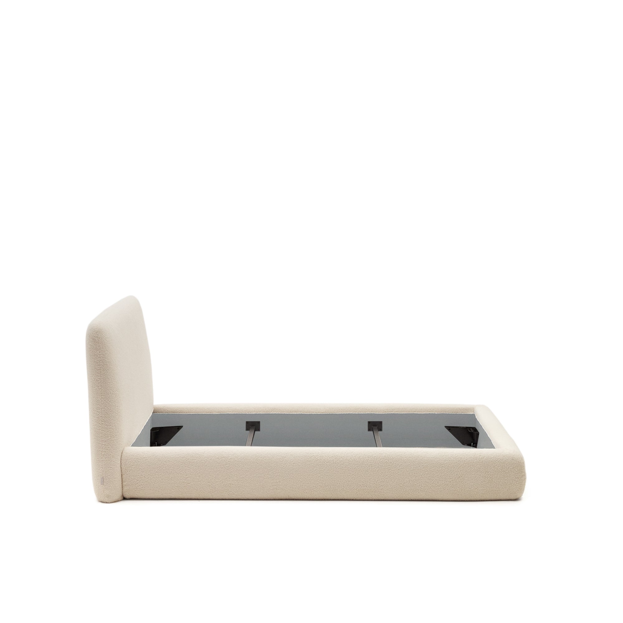 Martina bed with ecru bouclé removable cover for 90 x 200 cm mattress FSC Mix Credit - Product Image