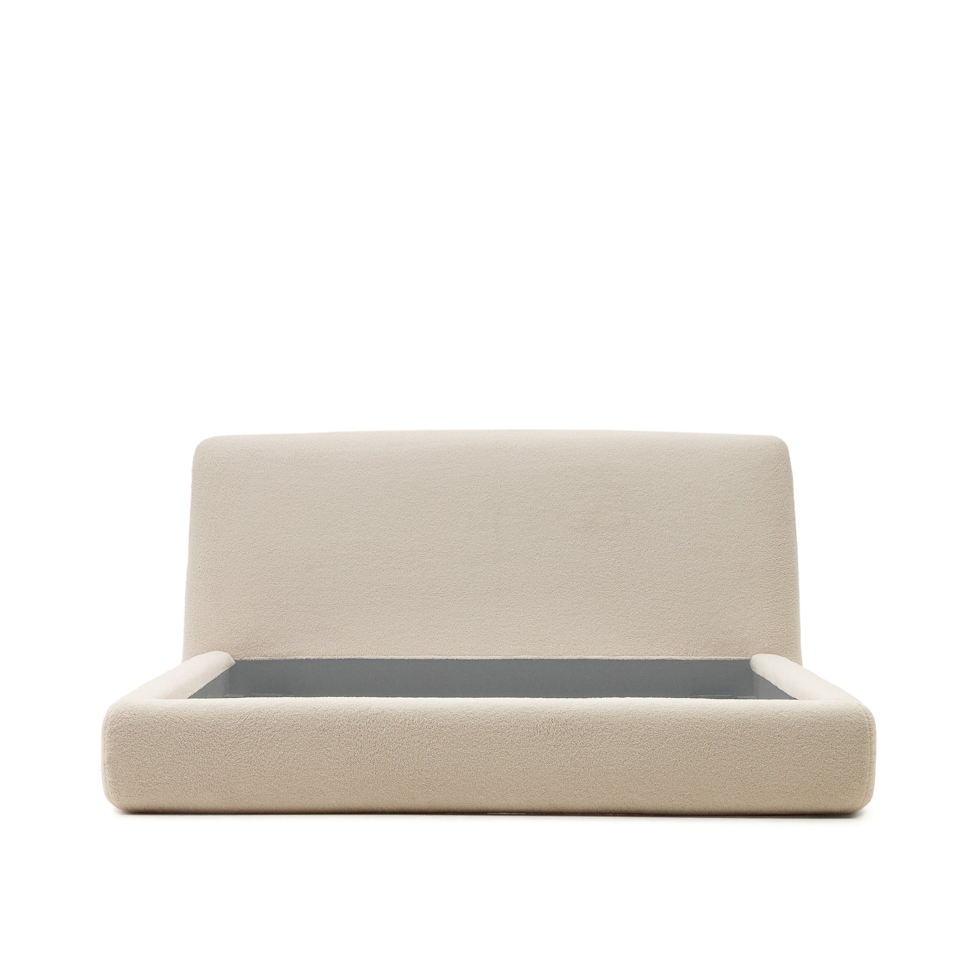 Martina bed with ecru bouclé removable cover for 160 x 200 cm mattress FSC Mix Credit - Product Image