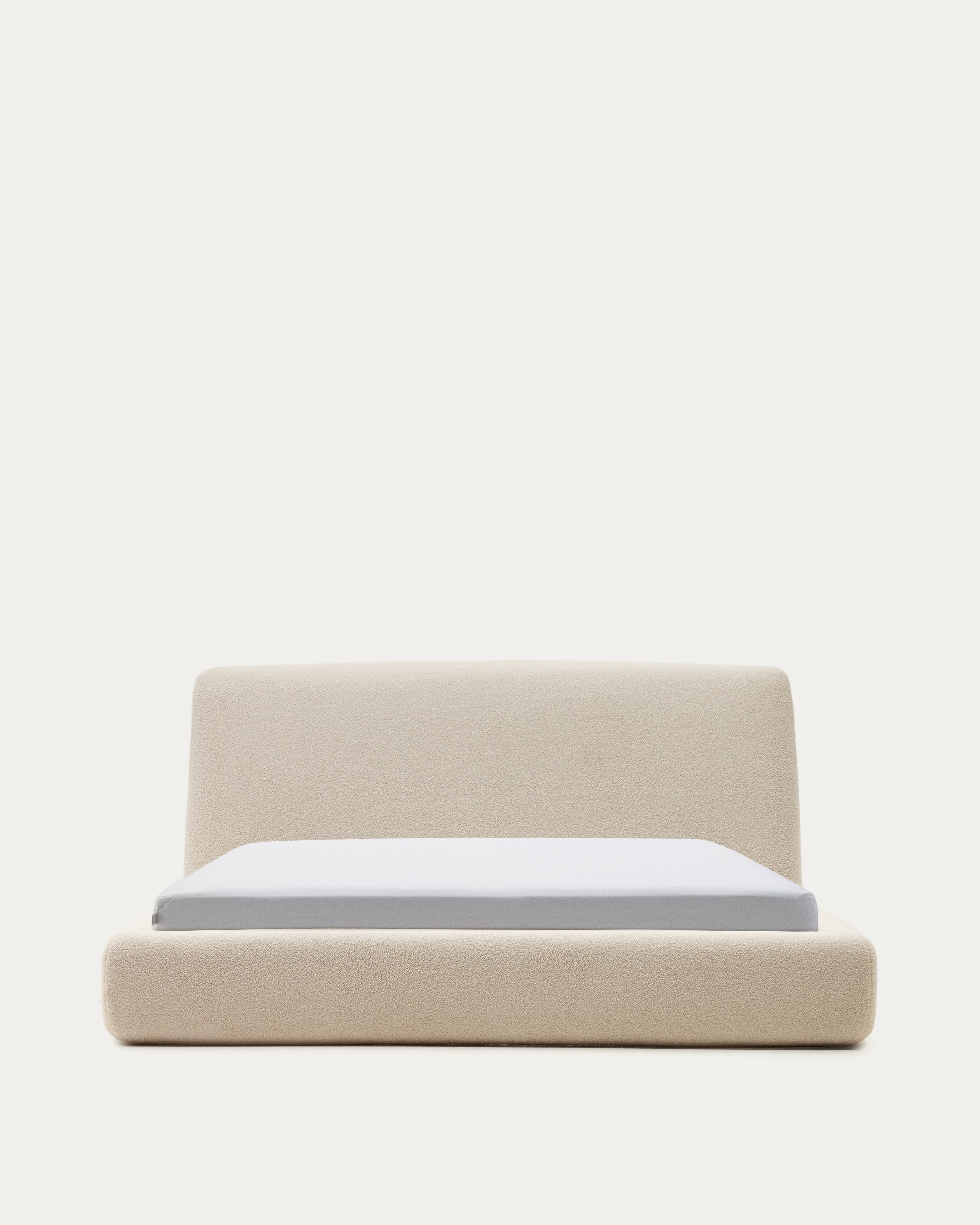 Martina bed with ecru bouclé removable cover for 160 x 200 cm mattress FSC Mix Credit - Product View