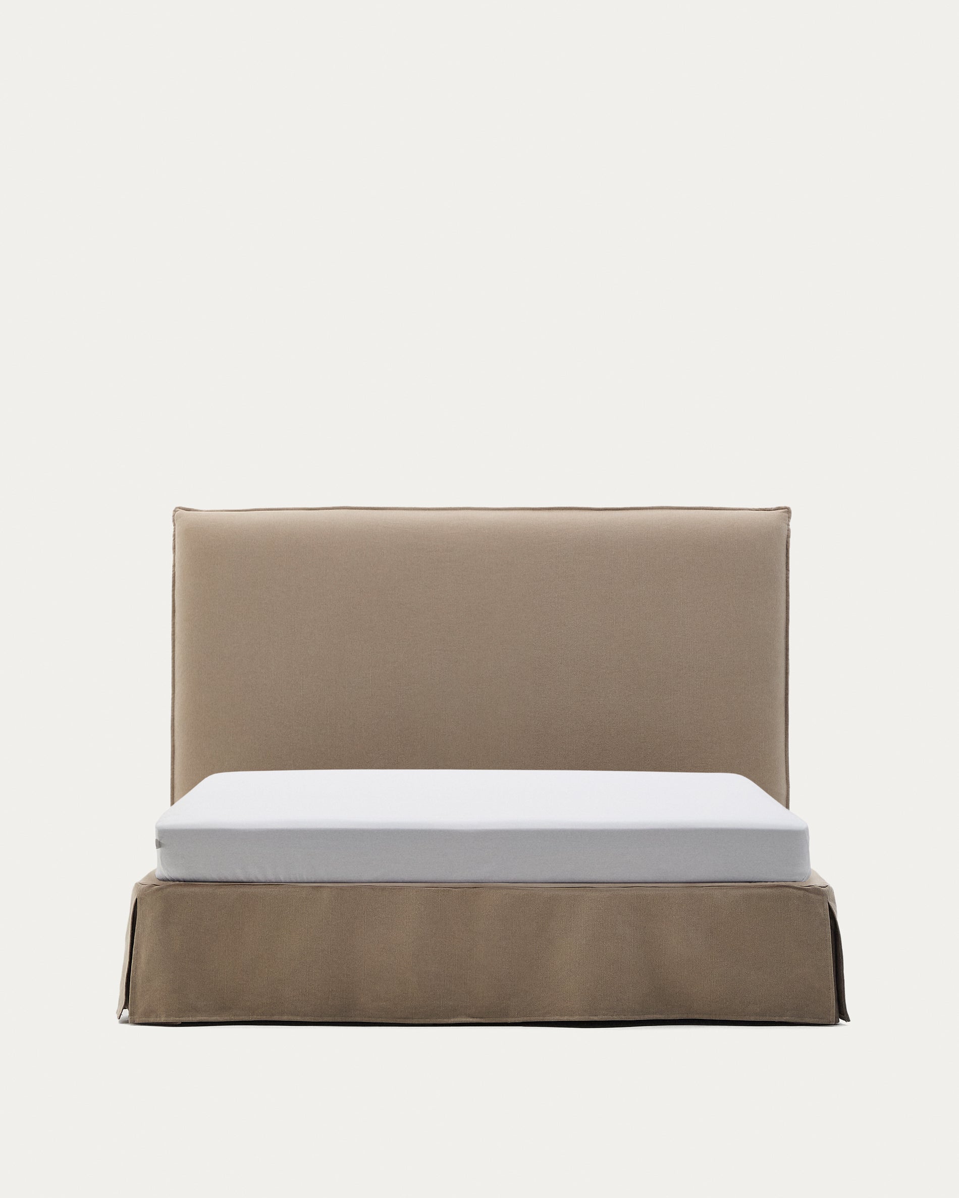 Jaira bed with removable linen and cotton cover in taupe for a 160 x 200 cm FSC Mix Credit mattress - Product View