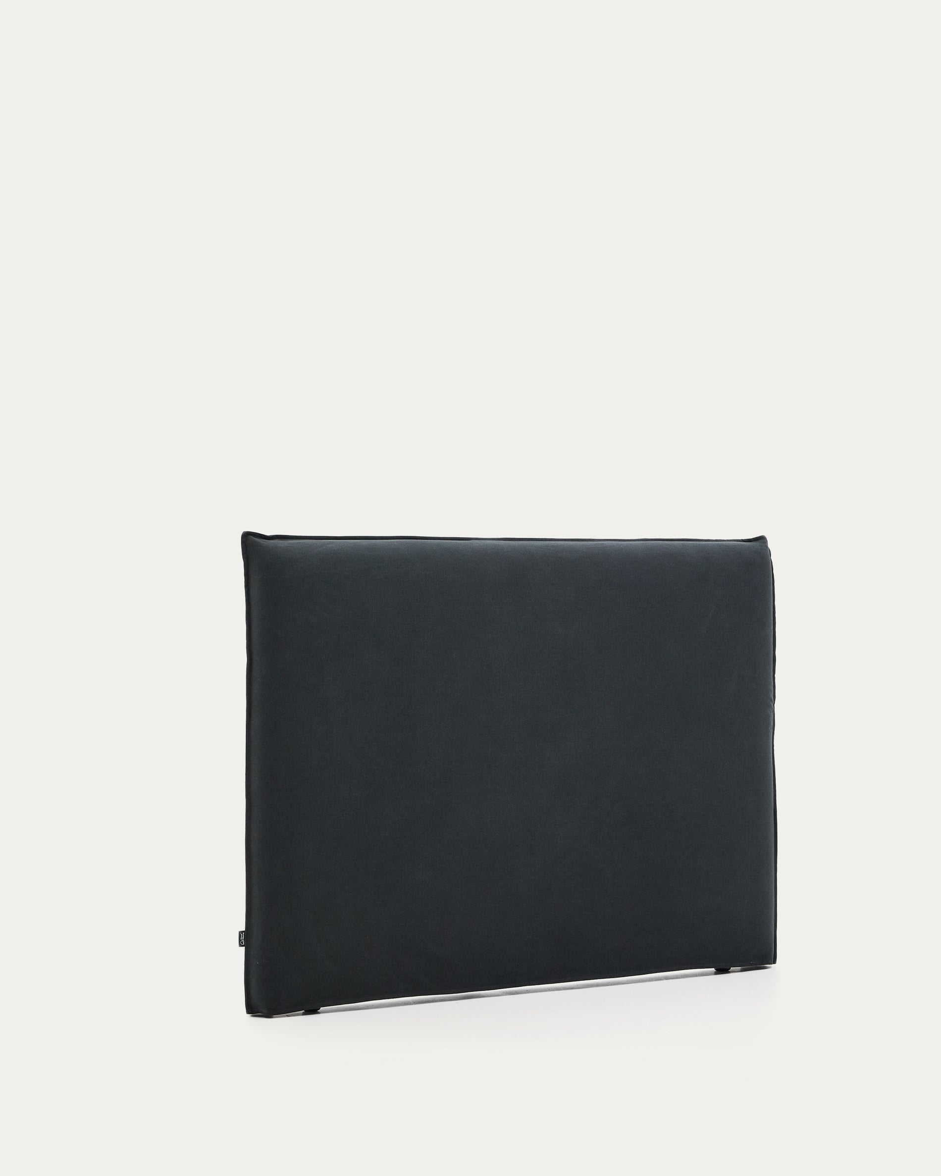 Anthracite grey linen and cotton Jaira headboard with removable cover for a 150 cm FSC Mix Credit bed - Product View