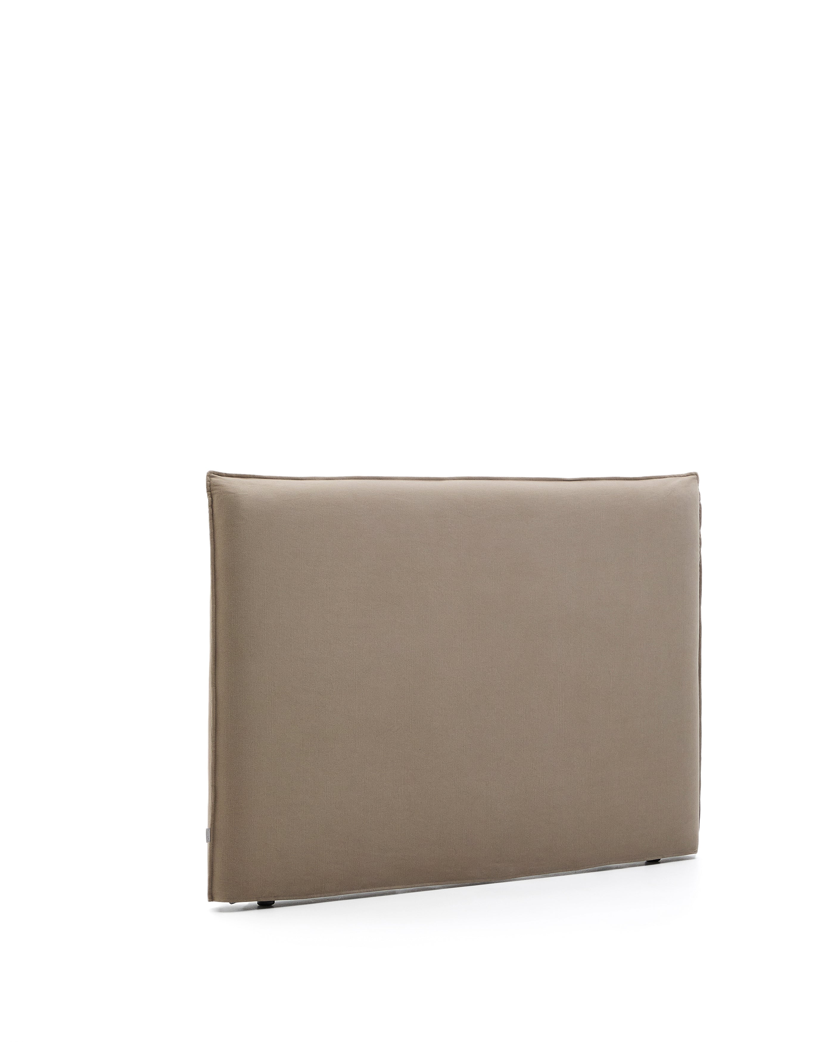 Jaira headboard with removable linen and cotton cover in taupe for a 160 cm FSC Mix Credit bed - Product Image